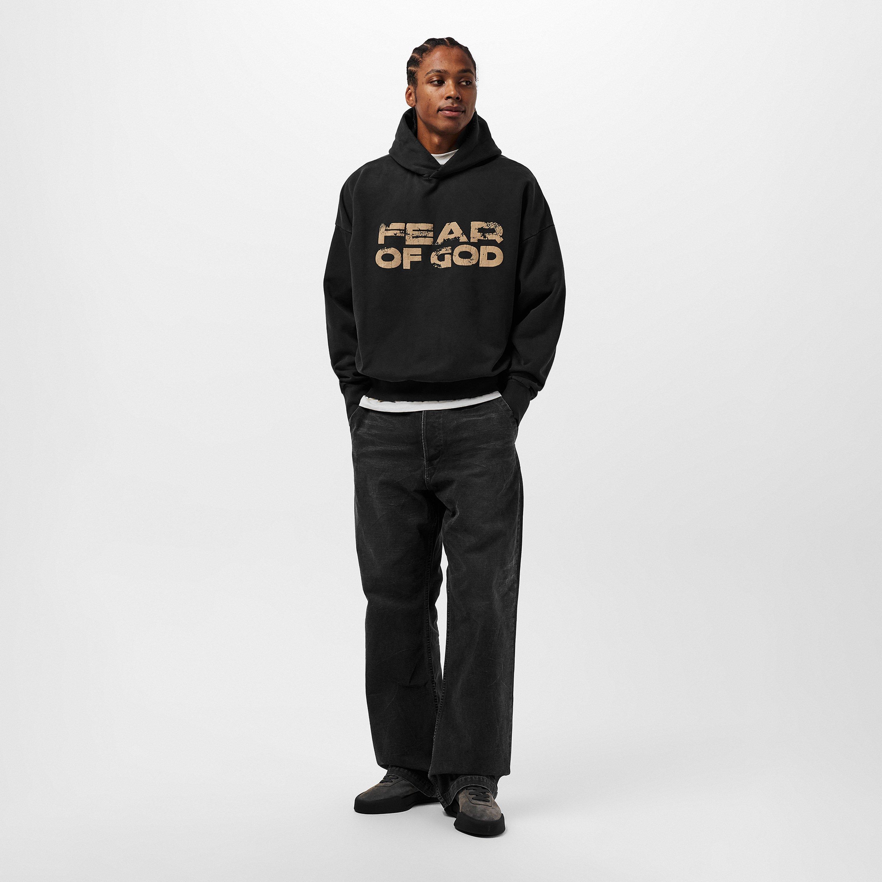 Black/Beige - Fear Of God - Men's Over the Head Hoodie - 6