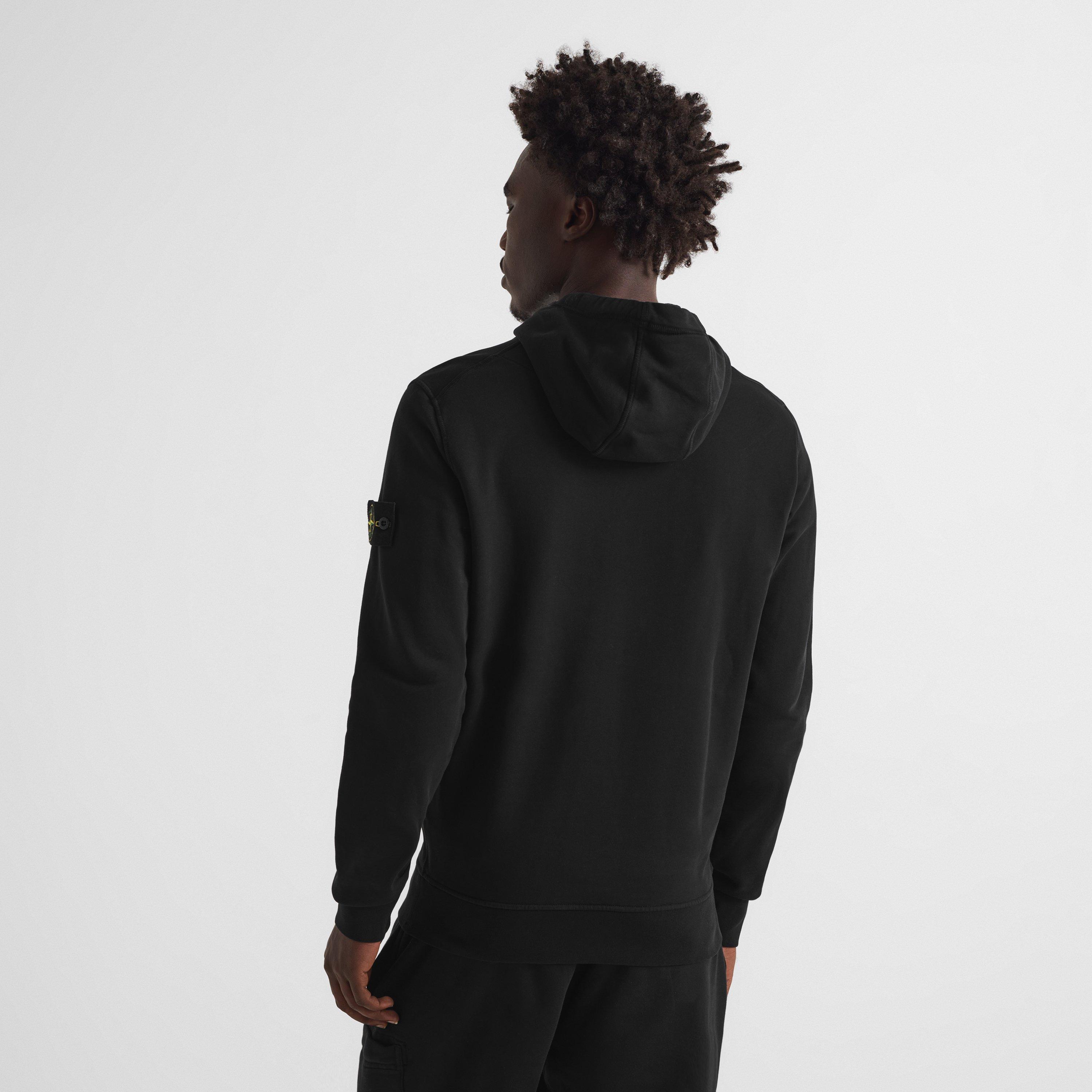 Black V0029 - Stone Island - Men's Cotton Over the Head Hoodie - 4