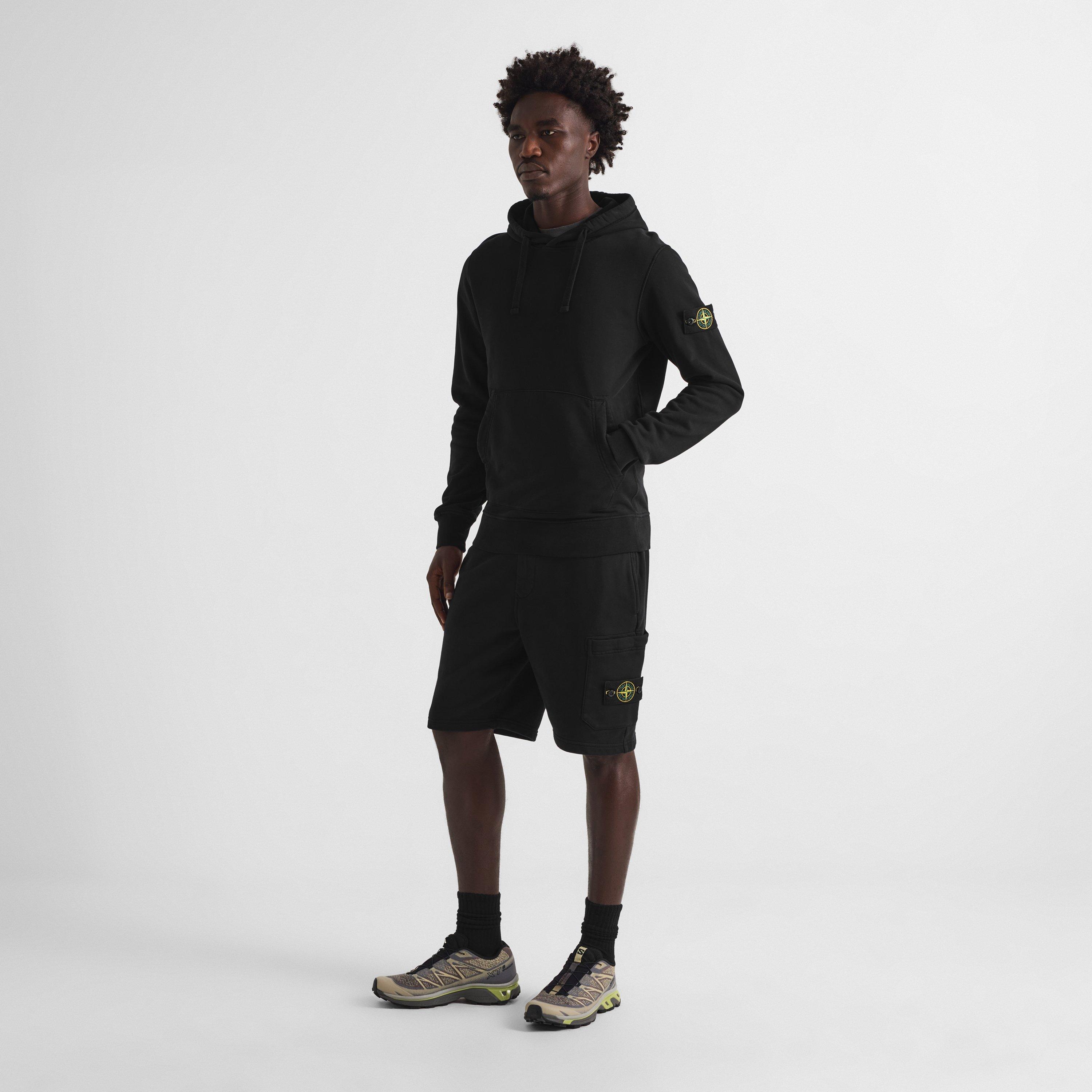 Black V0029 - Stone Island - Men's Cotton Over the Head Hoodie - 6