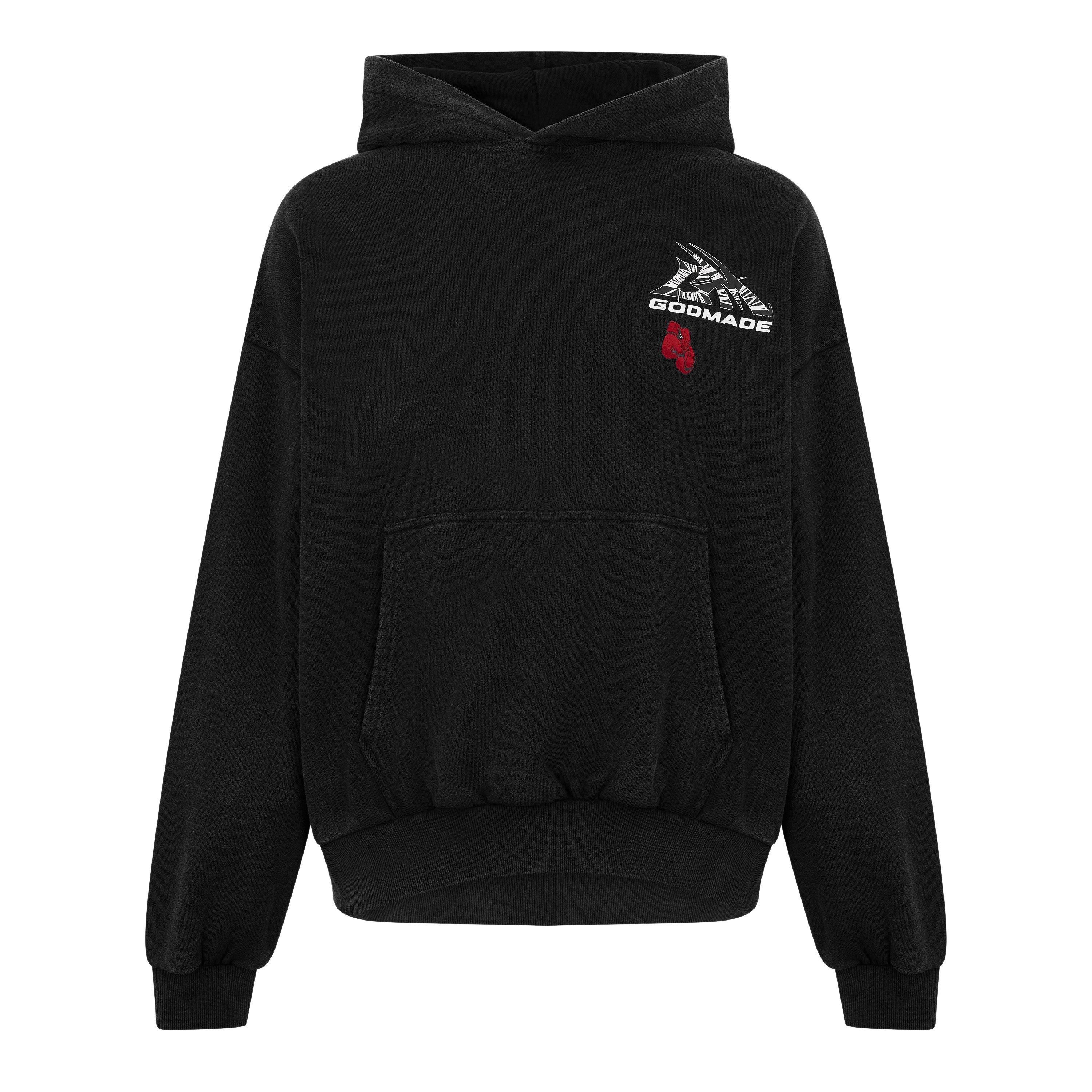 Black - God Made - Men's Logo Wrap Pull Over Hoodie - 1