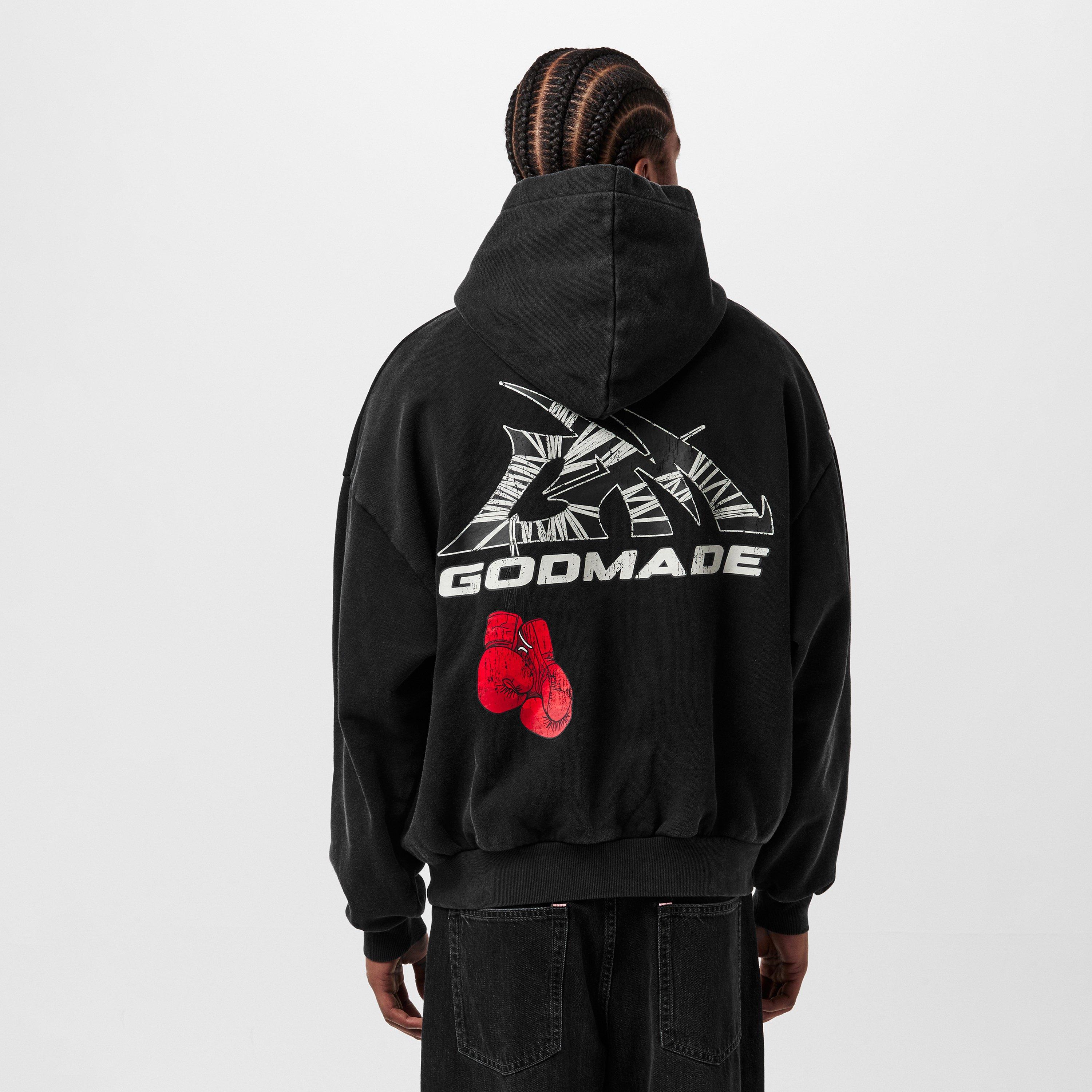 Black - God Made - Men's GM Logo Wrap Hoodie - 4