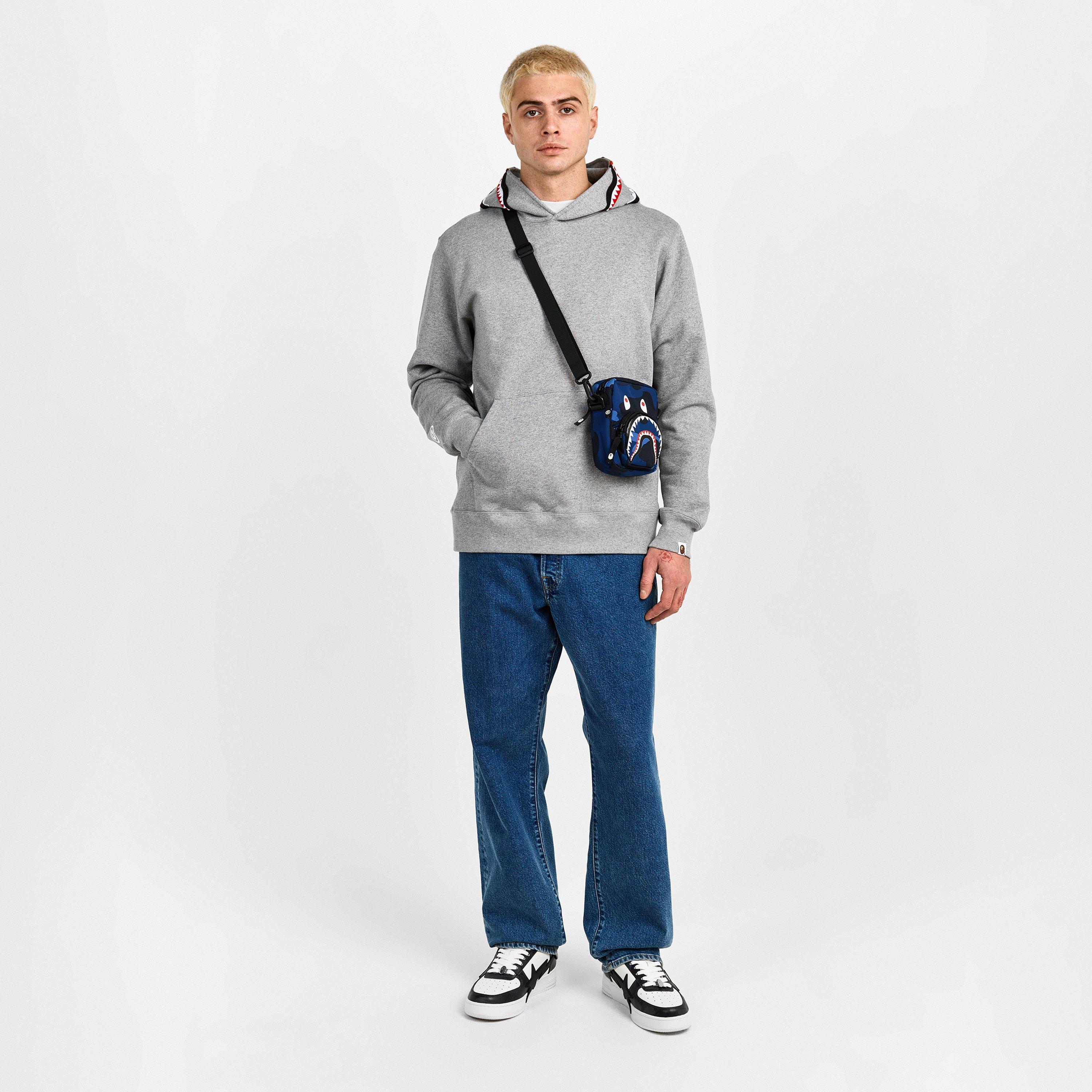 Grey - A Bathing Ape - Men's Shark WGM Pull Over Hoodie - 6