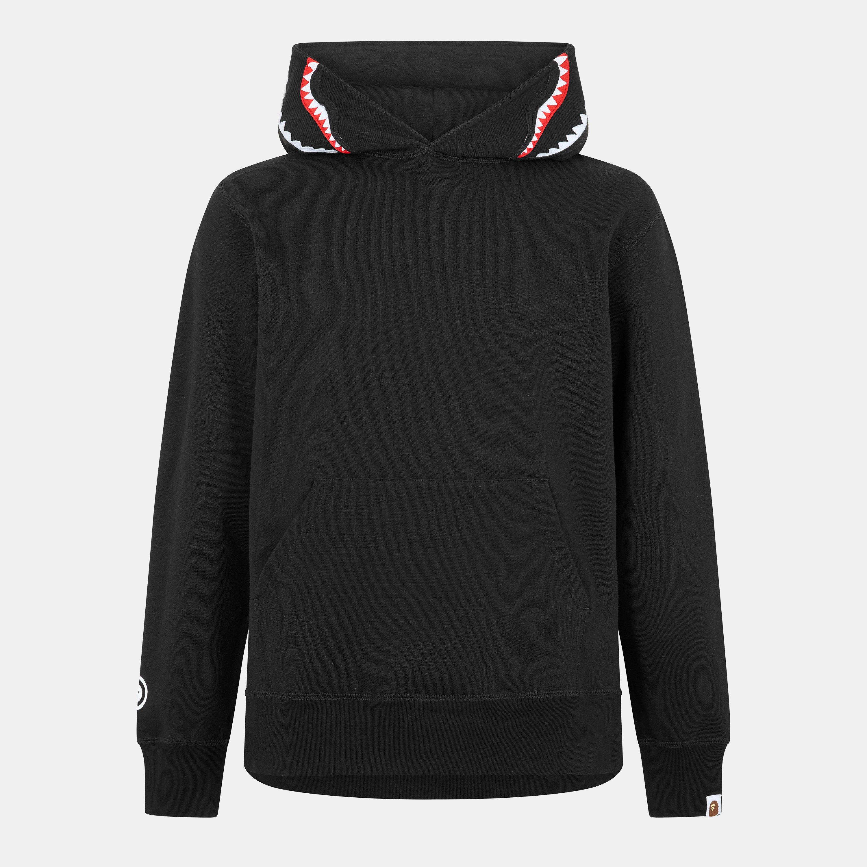 A Bathing Ape Men's Shark WGM Pull Over Hoodie - Black - Large