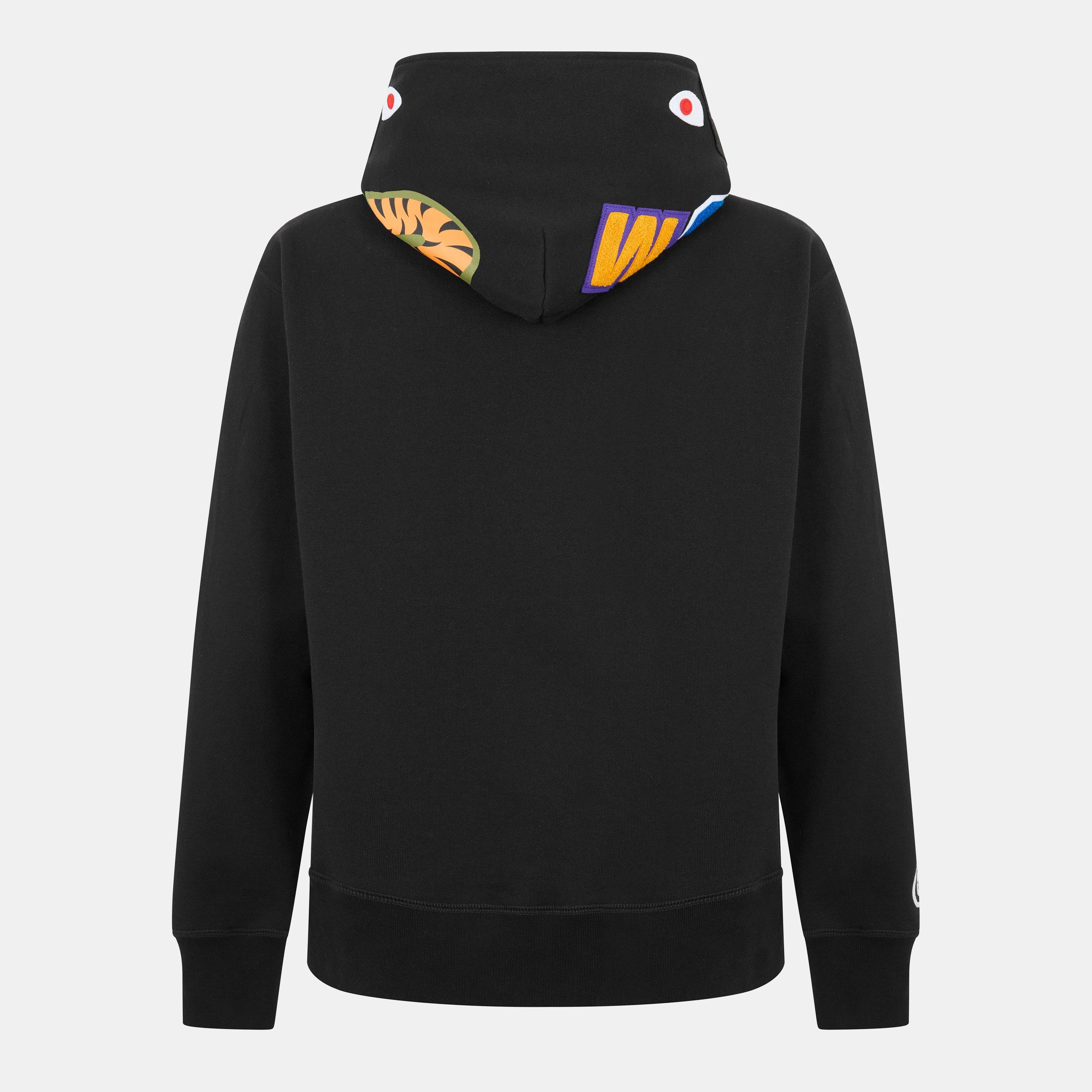 Black - A Bathing Ape - Men's Shark WGM Pull Over Hoodie - 2