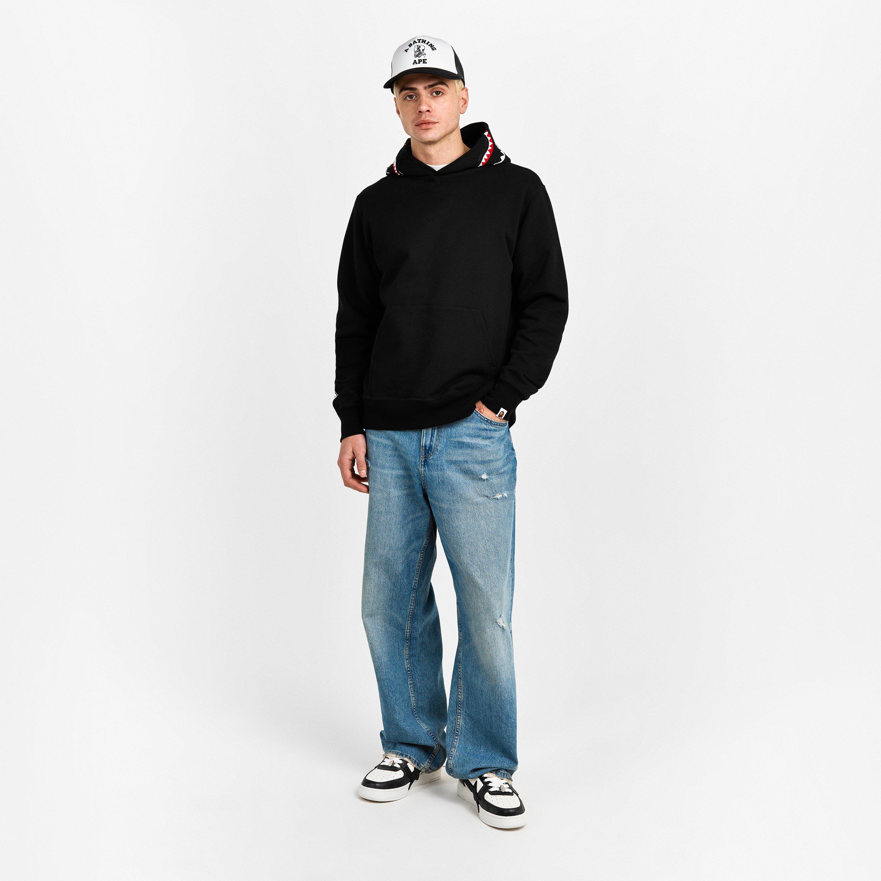 Black - A Bathing Ape - Men's Shark WGM Pull Over Hoodie - 6