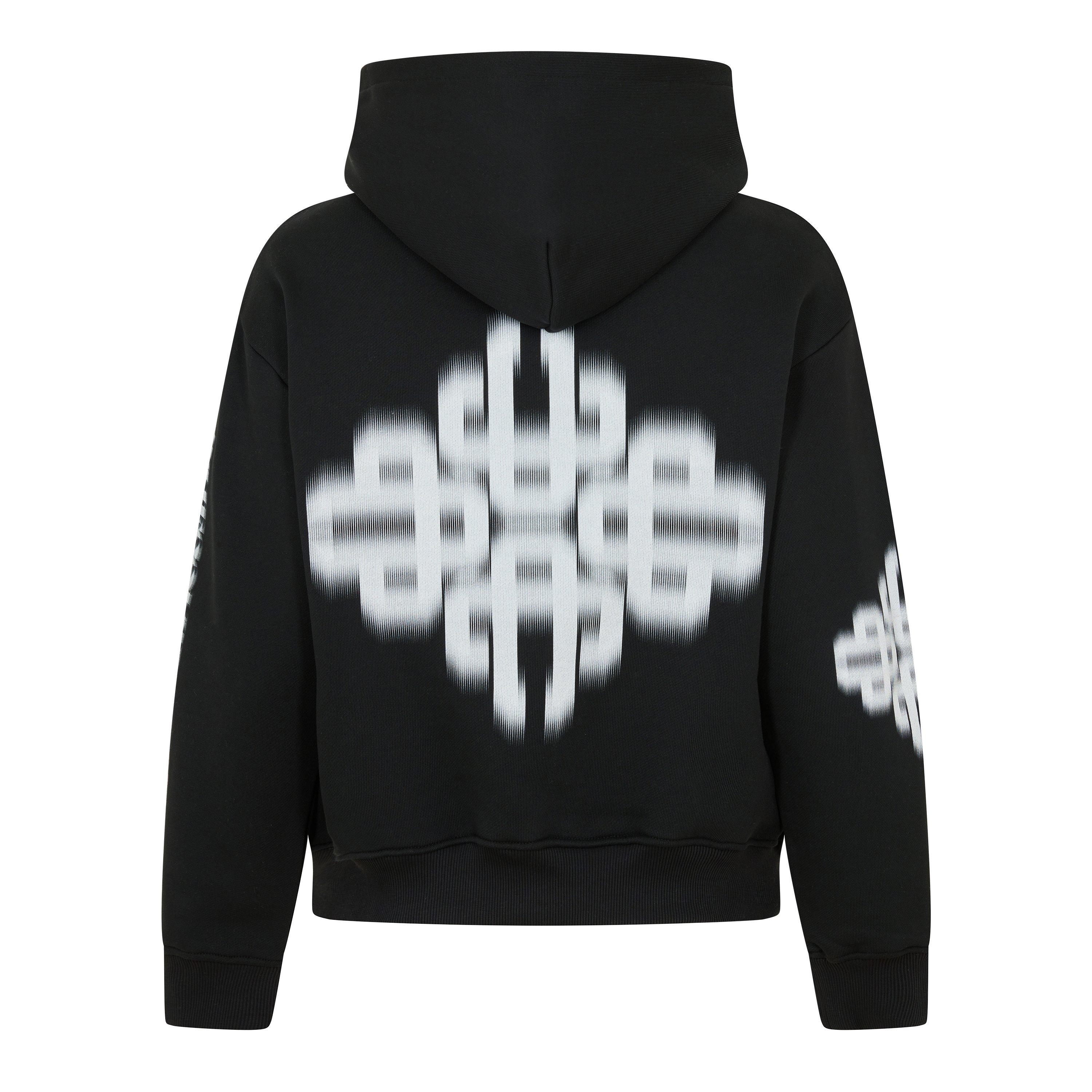 Black/White - The Couture Club - Men's Blurred Pull Over Hoodie - 2