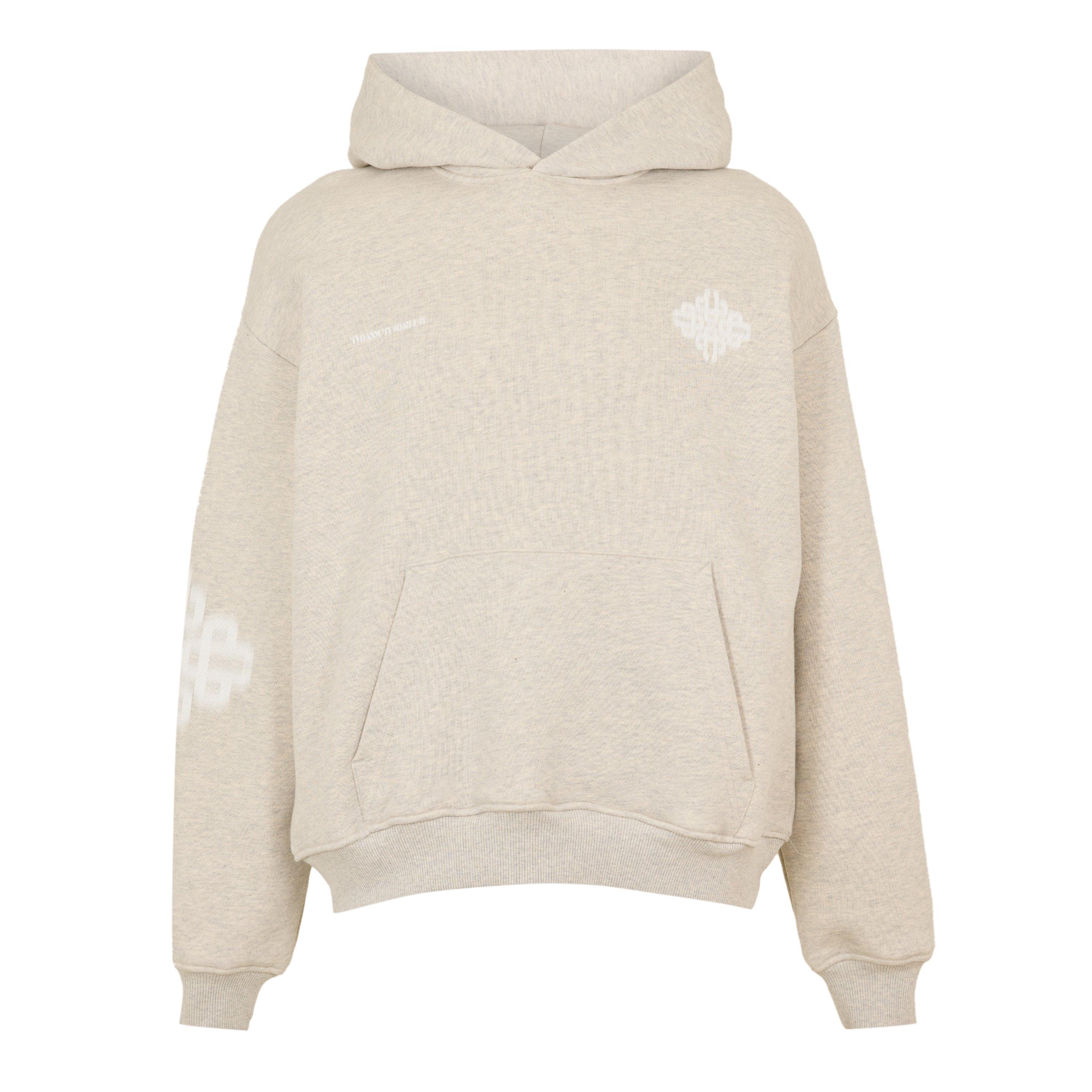 The Couture Club Men's Blurred Pull Over Hoodie - Grey/White - Small