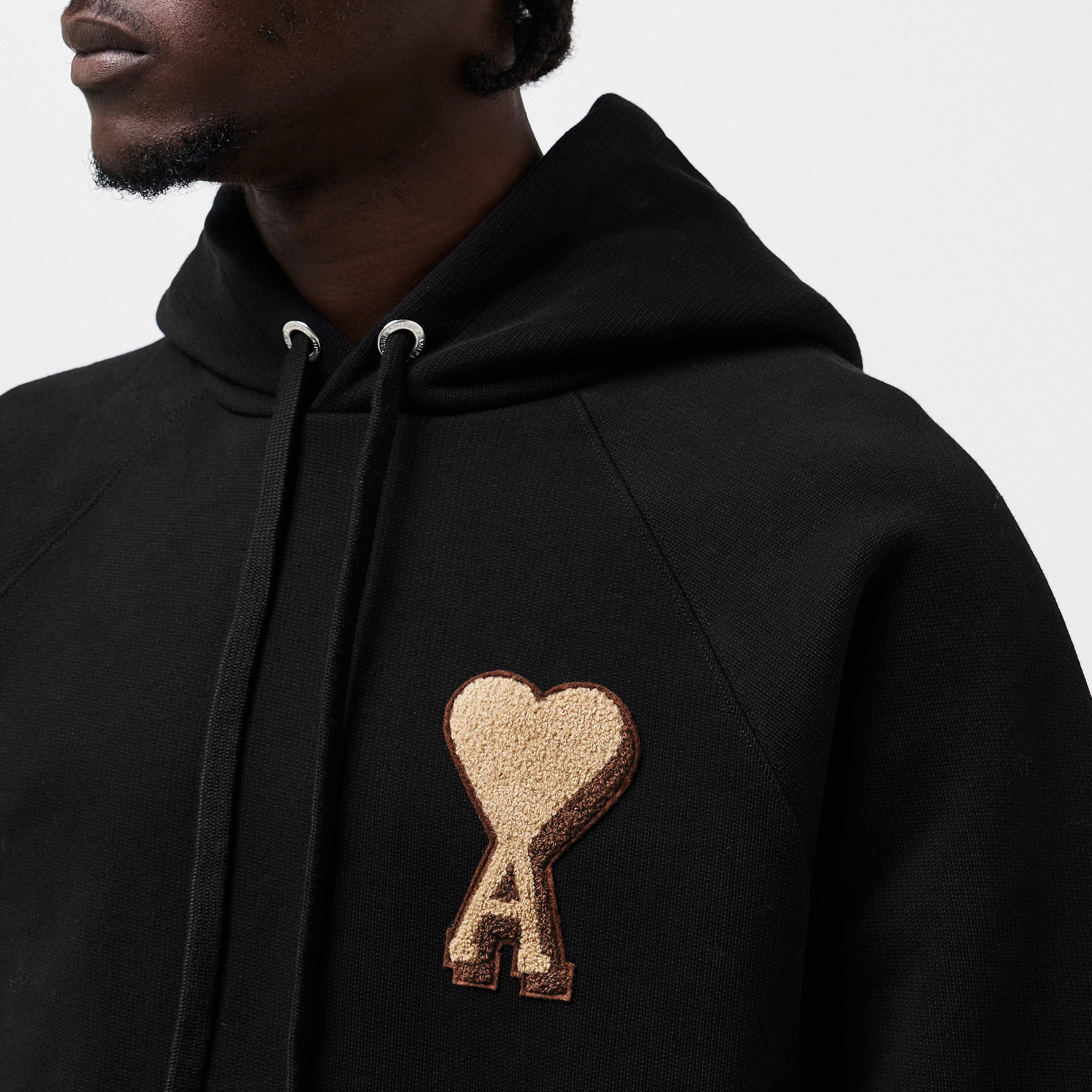 Black 001 - Ami Paris - Men's Over the Head Hoodie - 5