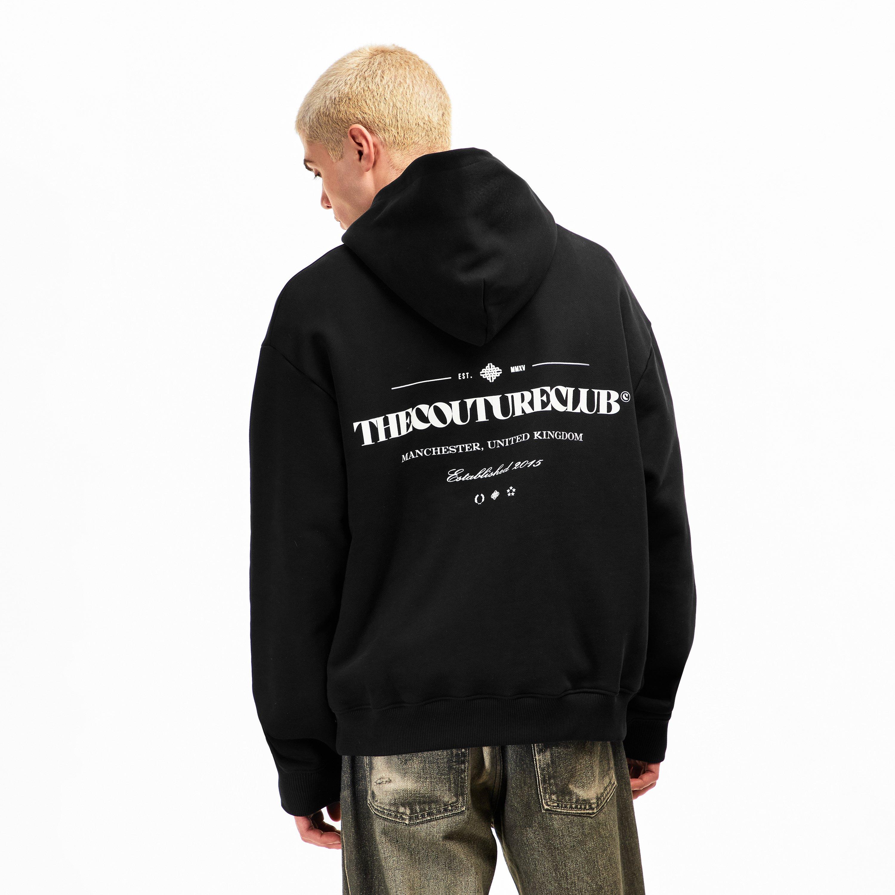 Black - The Couture Club - Men's Copyright Hood Pull Over Hoodie - 4