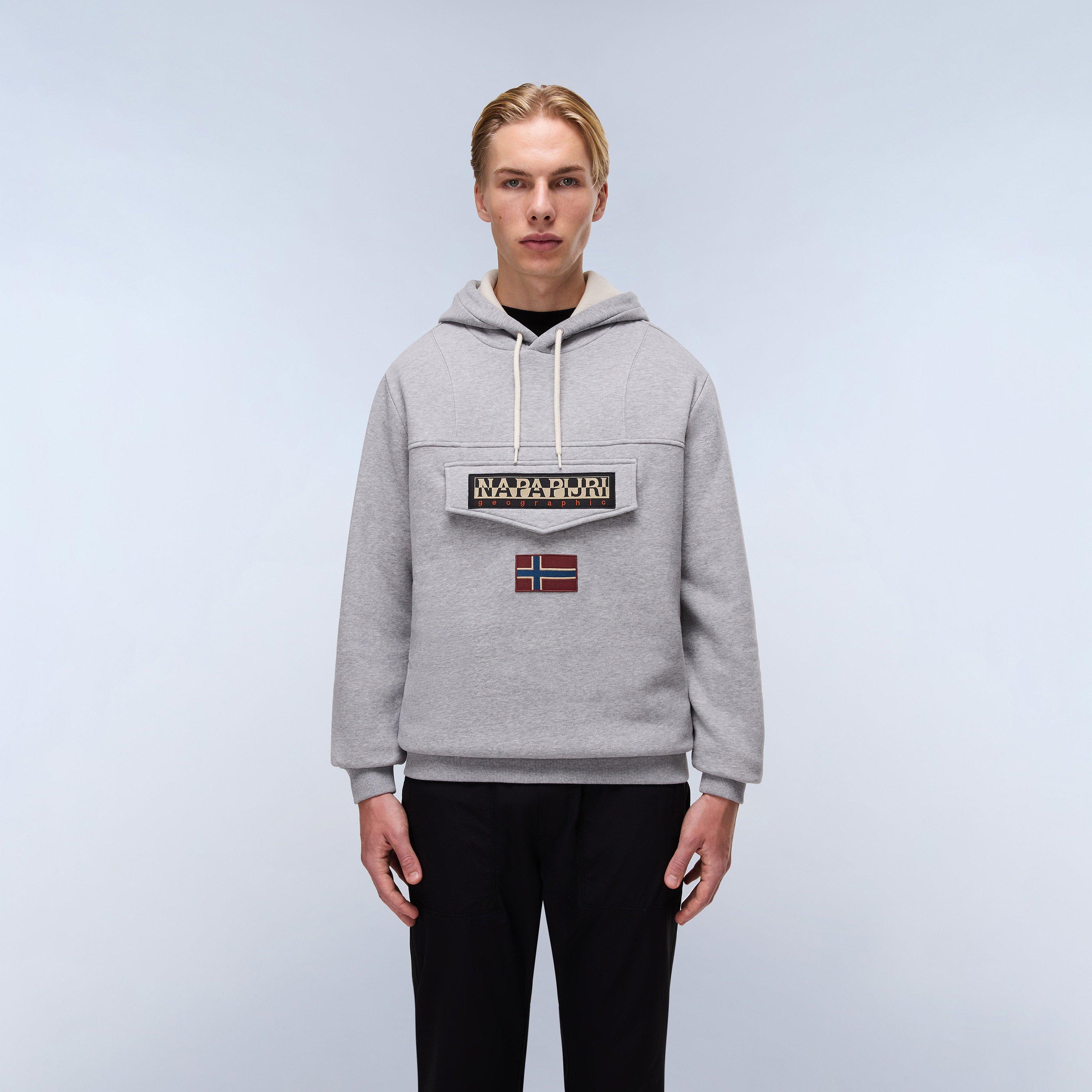 Med Grey Mel - Napapijri - Men's Napa Burgee Hoodie - 3
