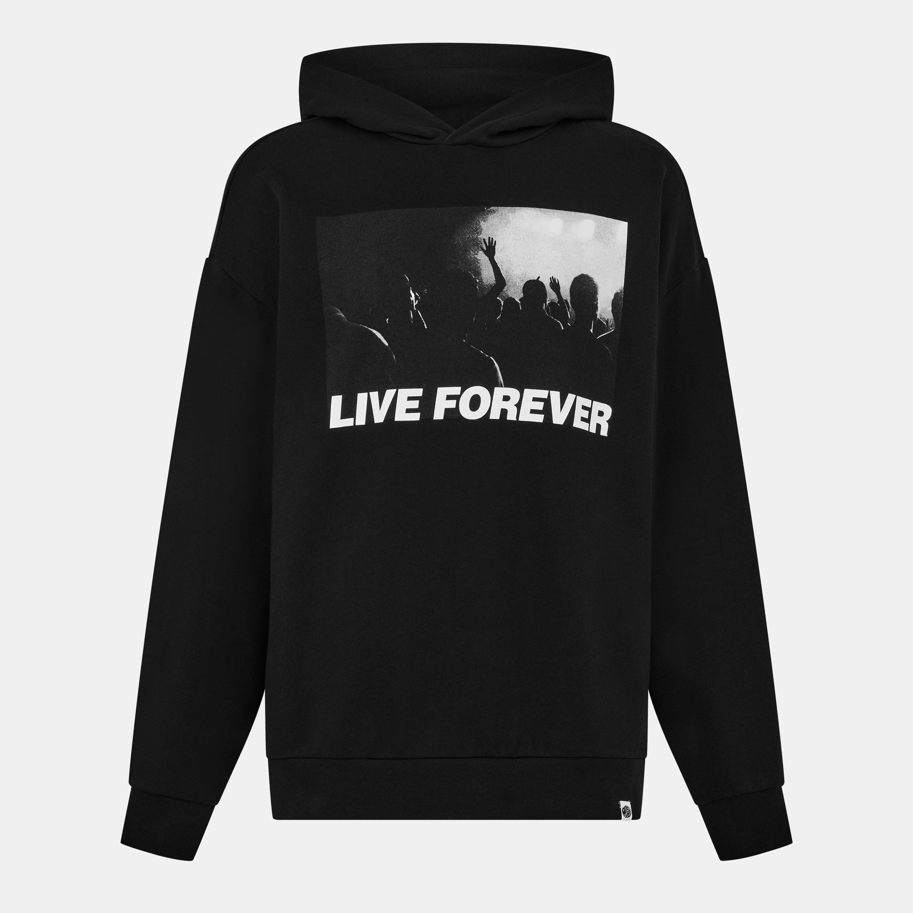 Black - Pretty Green - Men's PG Live Forever Hoodie - 1