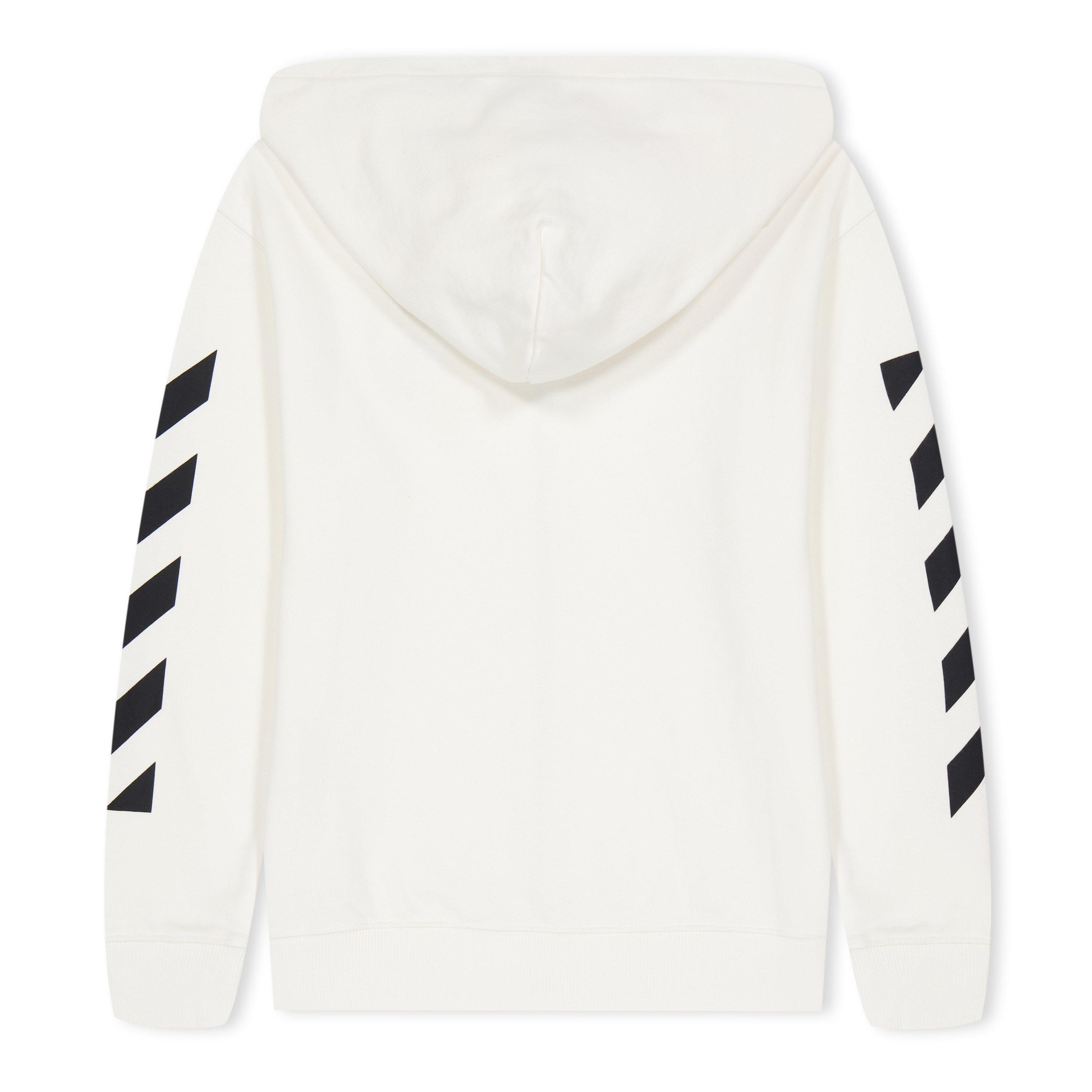 Bijela - Off White - Kids Diag Zipped Hoodie, Diag Print - 2