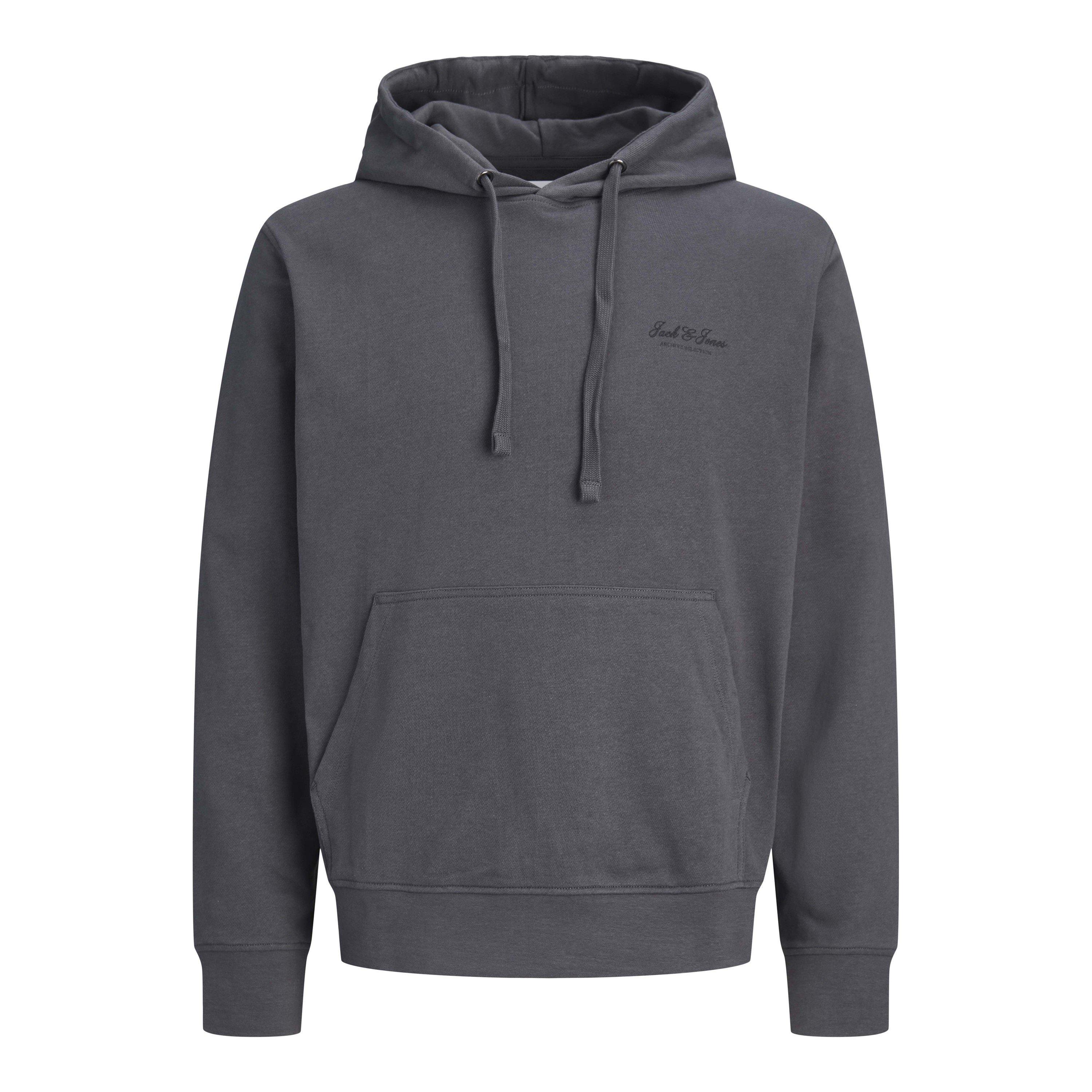 Jack And Jones Men's Archive Graphic Hoodie Cotton Over The Head - Asphalt - 2XL