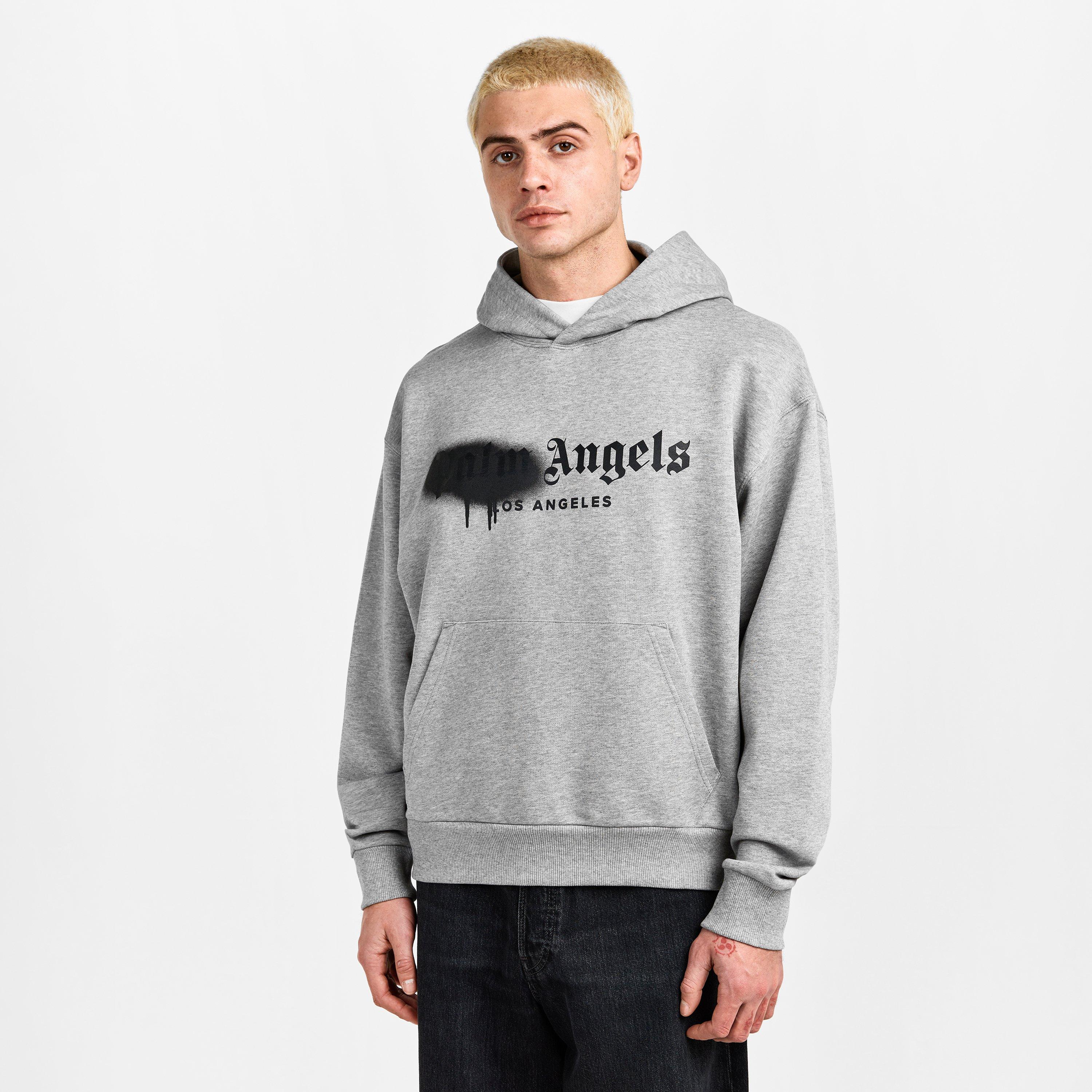 Grey/Black - Palm Angels - Men's Spray Pull Over Hoodie - 3