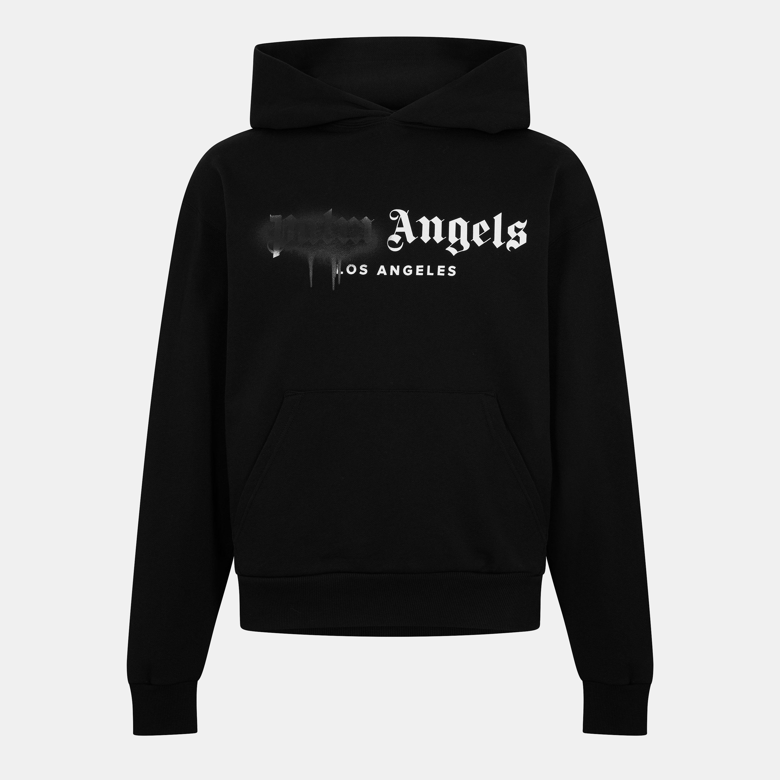 Palm Angels Men's Spray Pull Over Hoodie - Black/Black - S