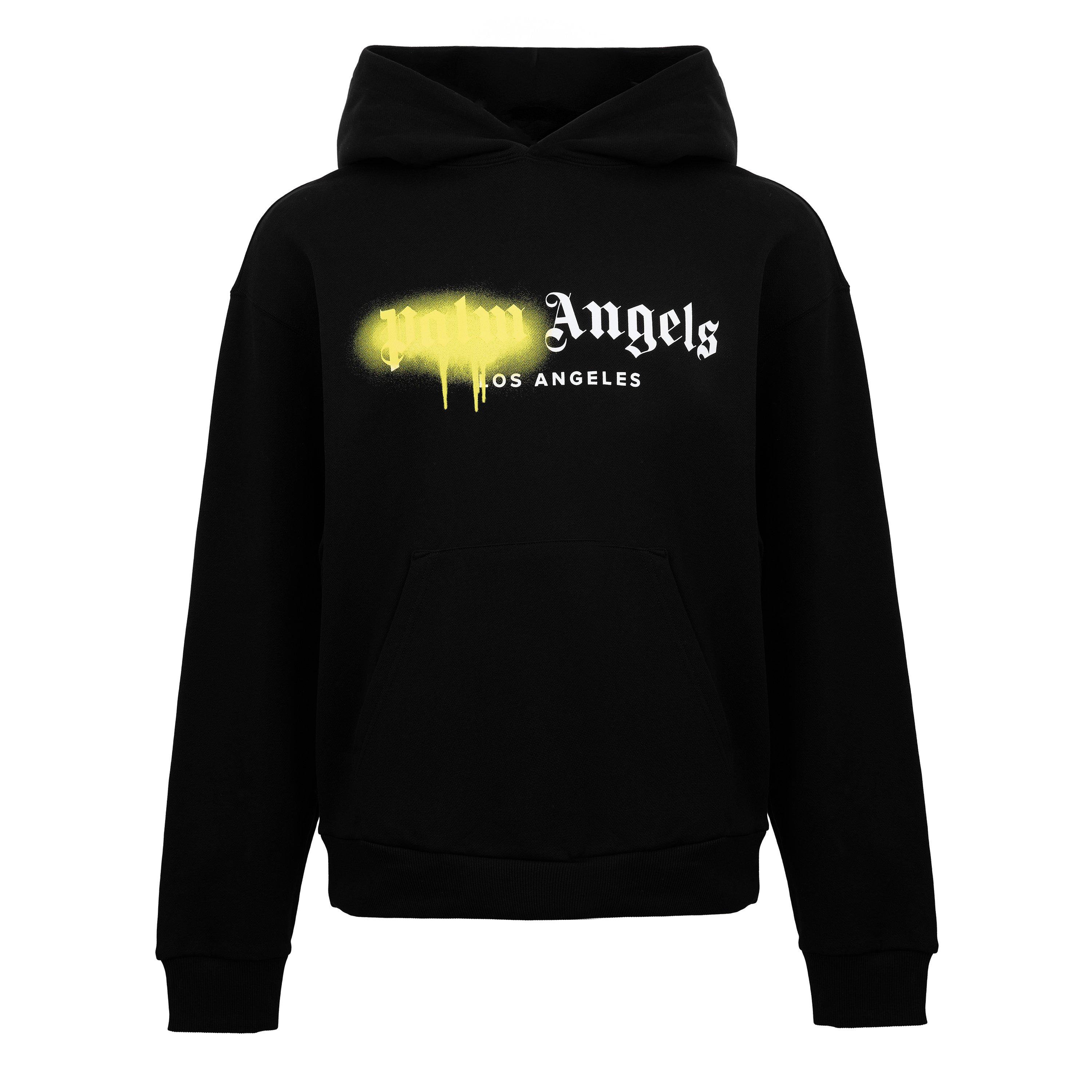 Palm Angels Men's Spray Pull Over Hoodie - Black/Yellow - XS