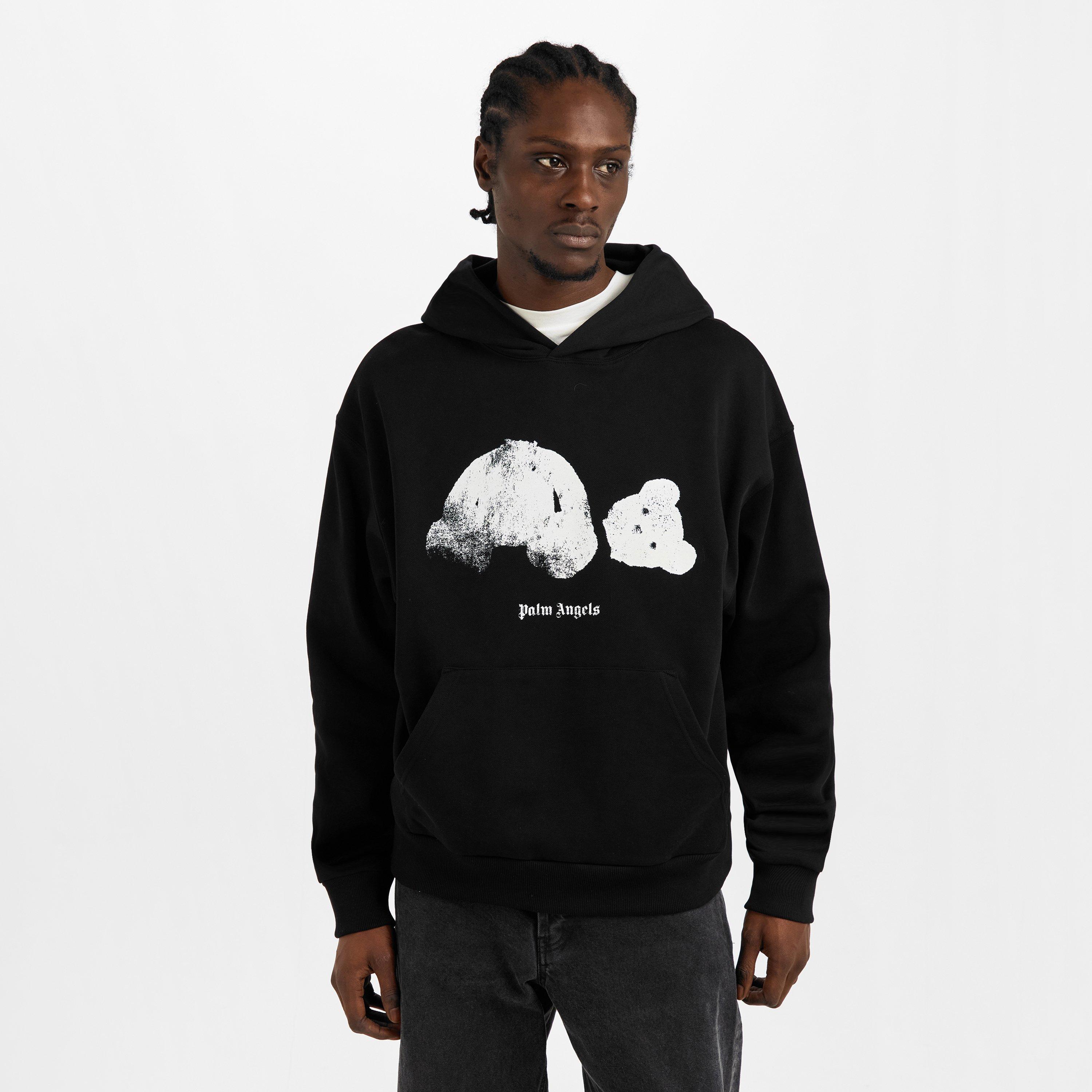 Black/White - Palm Angels - Palm Kill Bear Hoody Sn00 - 3