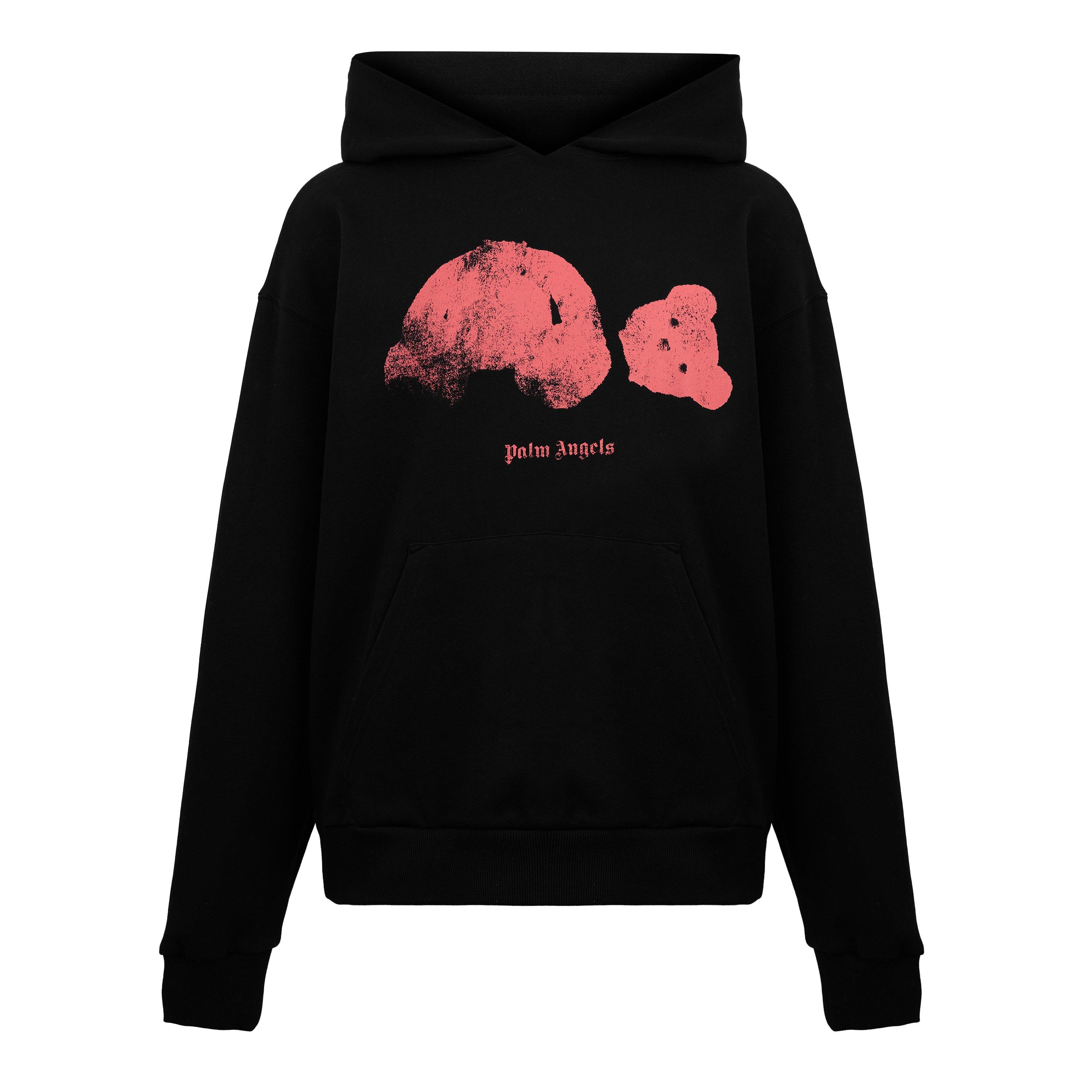 Palm Angels Men's Kill Bear Pull Over Hoodie - Black/Pink - L