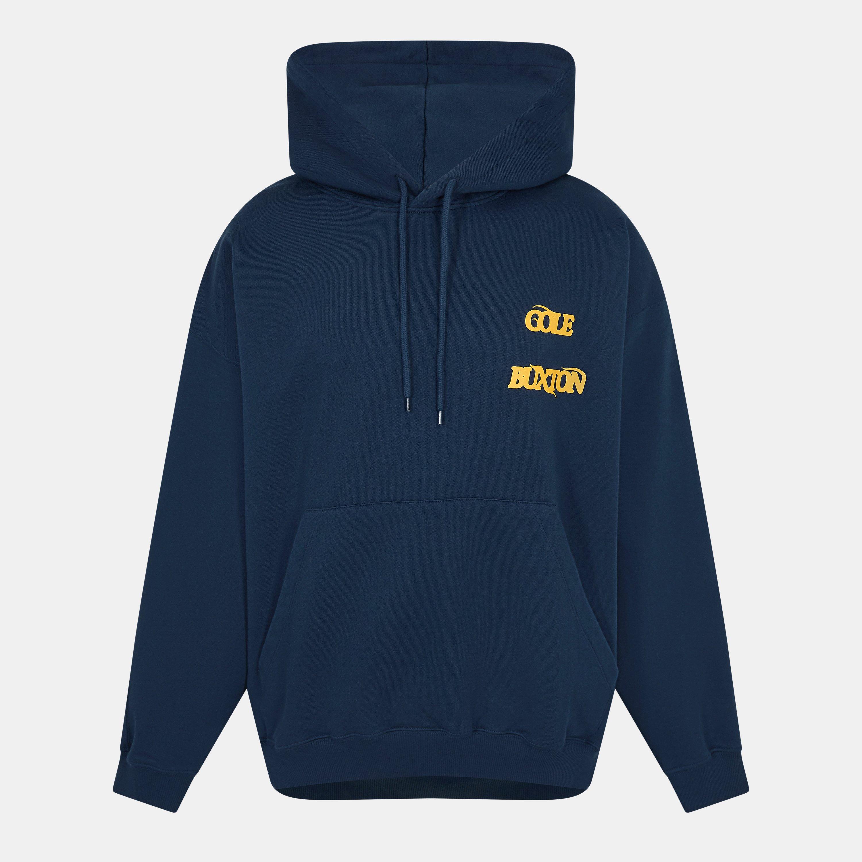 Navy/Yellow - Cole Buxton - Men's Balearic Over-the-Head Hoodie - 1