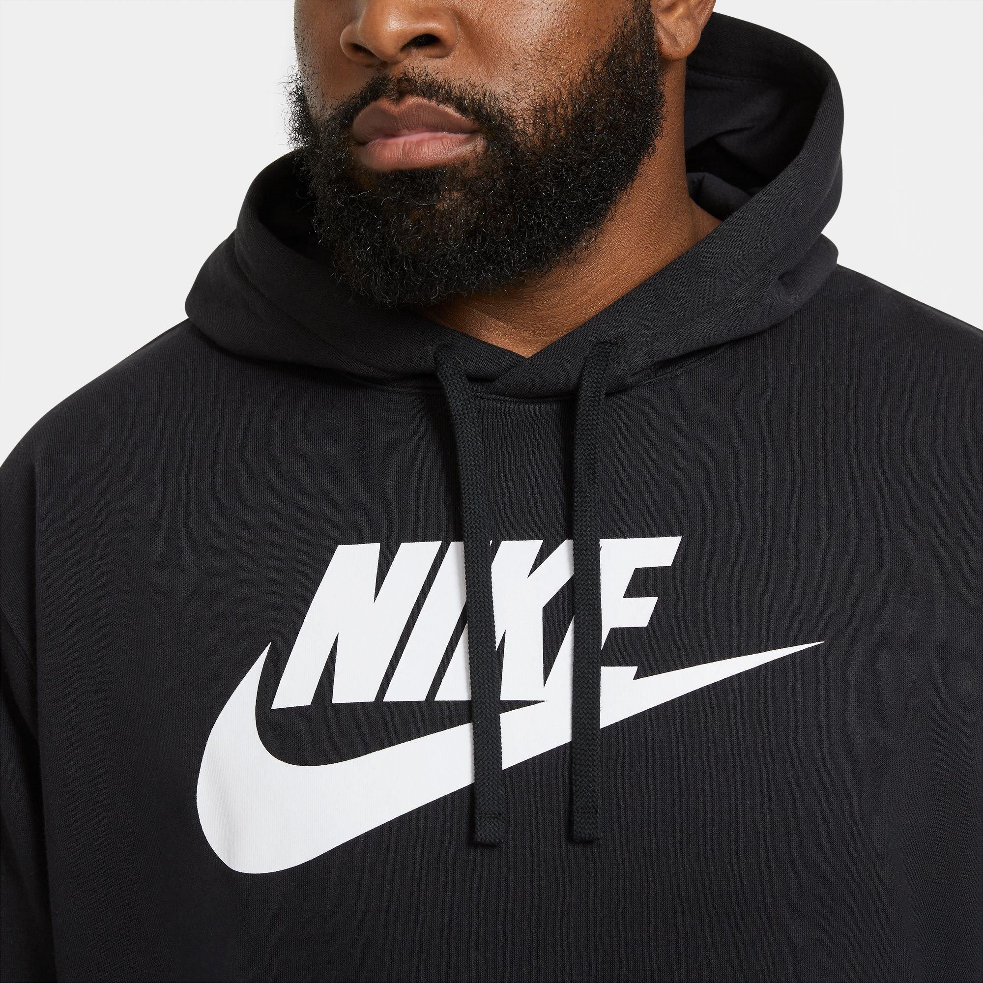 Noir/Blanc - Nike - Sportswear Club Fleece Men's Graphic Pullover Hoodie - 15