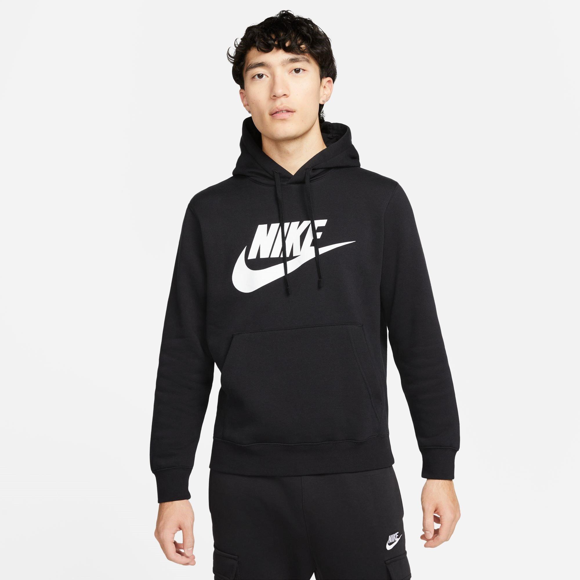 Noir/Blanc - Nike - Sportswear Club Fleece Men's Graphic Pullover Hoodie - 3