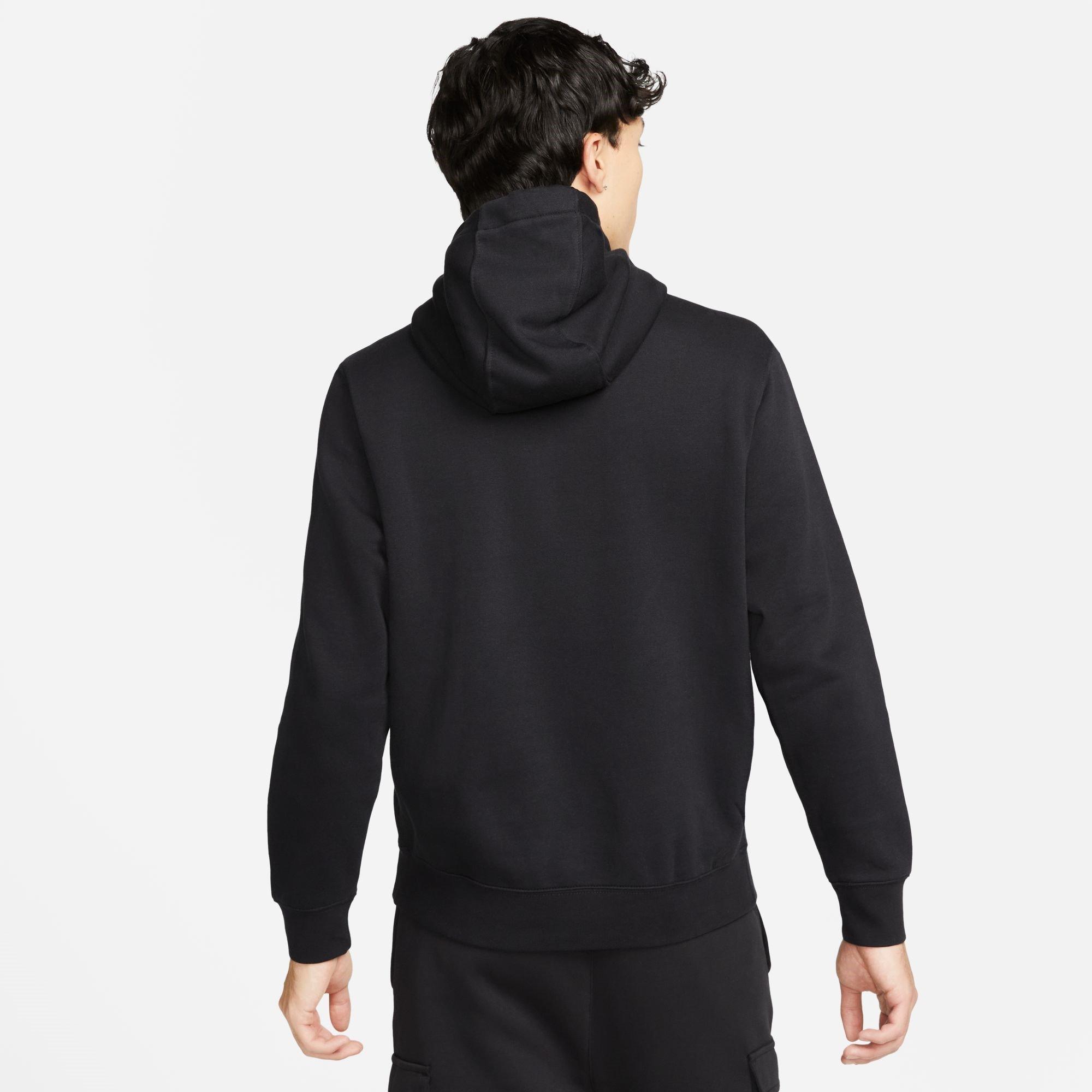 Noir/Blanc - Nike - Sportswear Club Fleece Men's Graphic Pullover Hoodie - 4