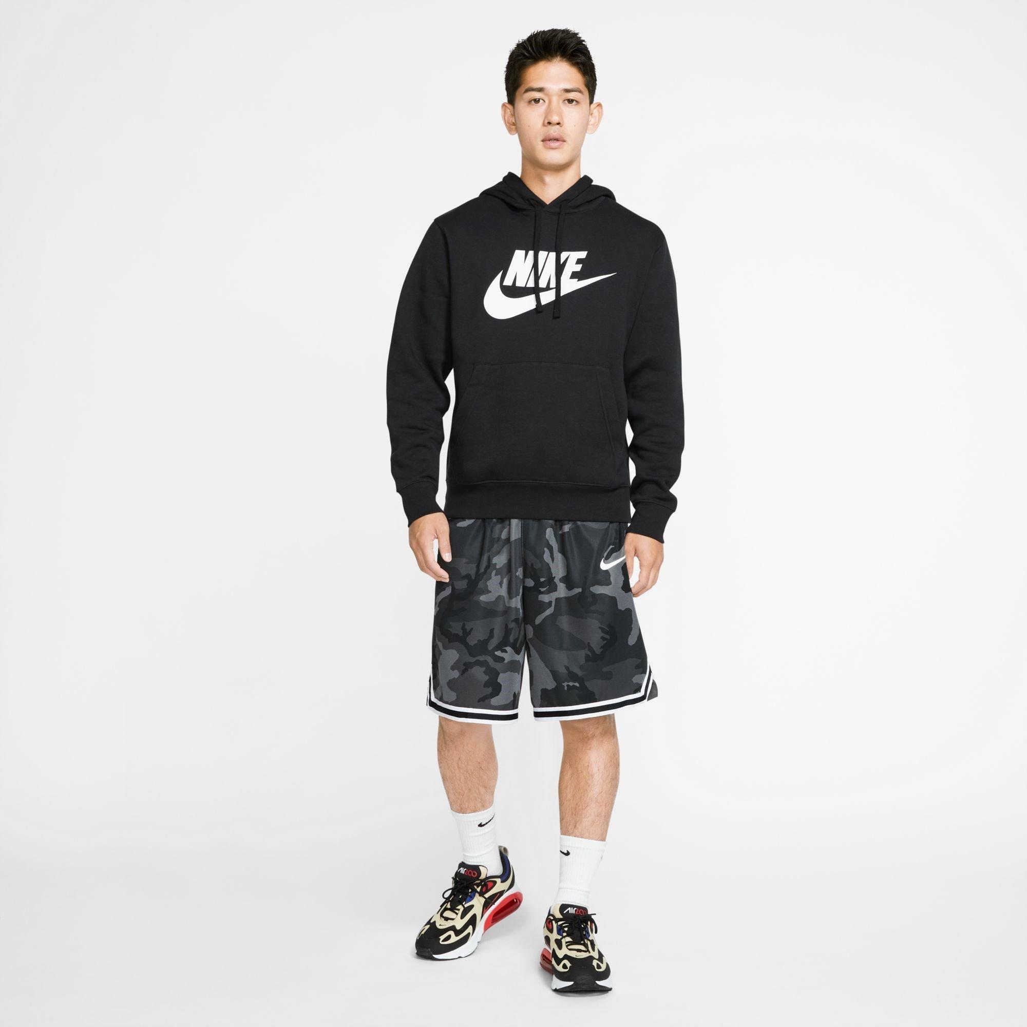 Noir/Blanc - Nike - Sportswear Club Fleece Men's Graphic Pullover Hoodie - 8