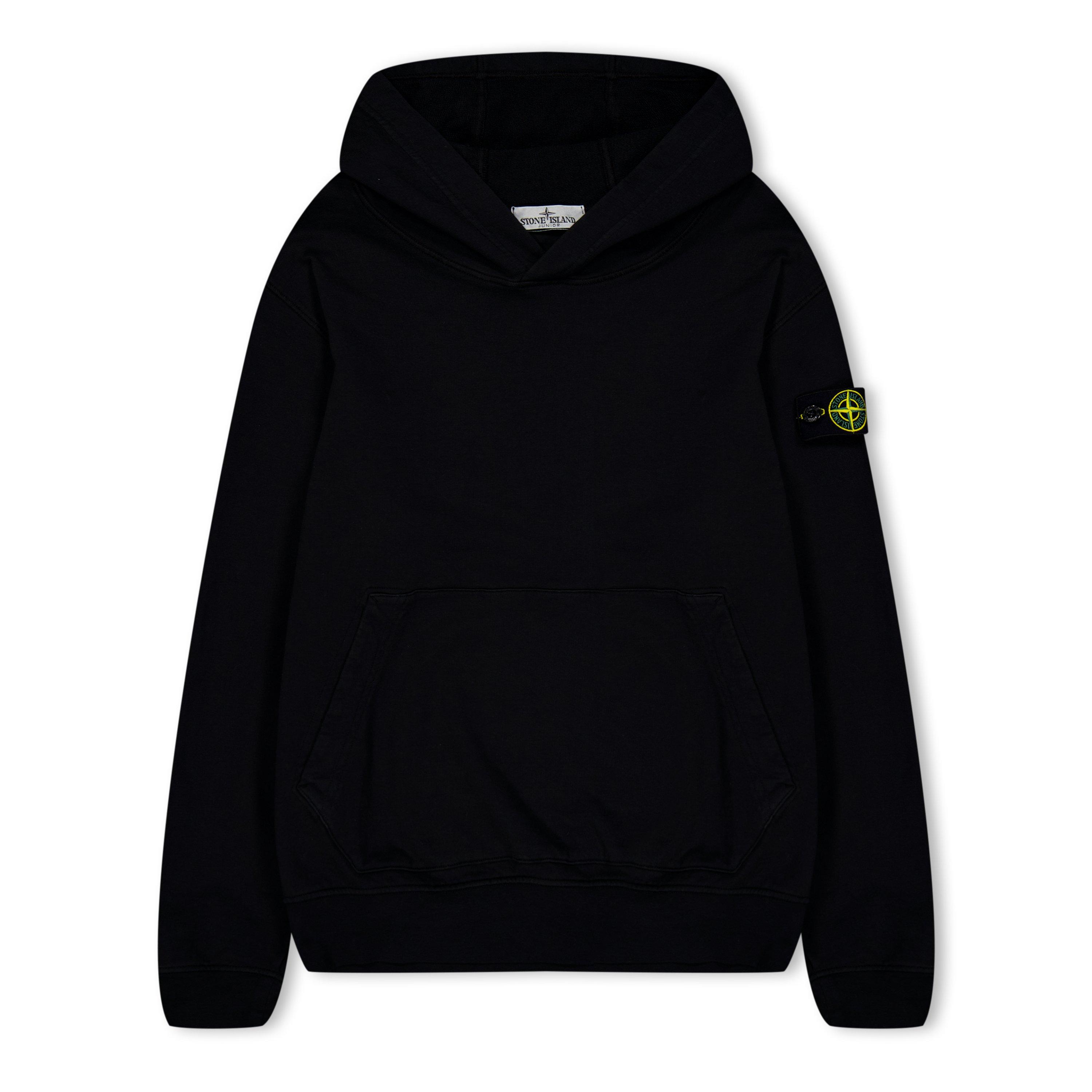 Stone Island Juniors' Logo Cotton Hoodie - Black V0029 - 8 Years