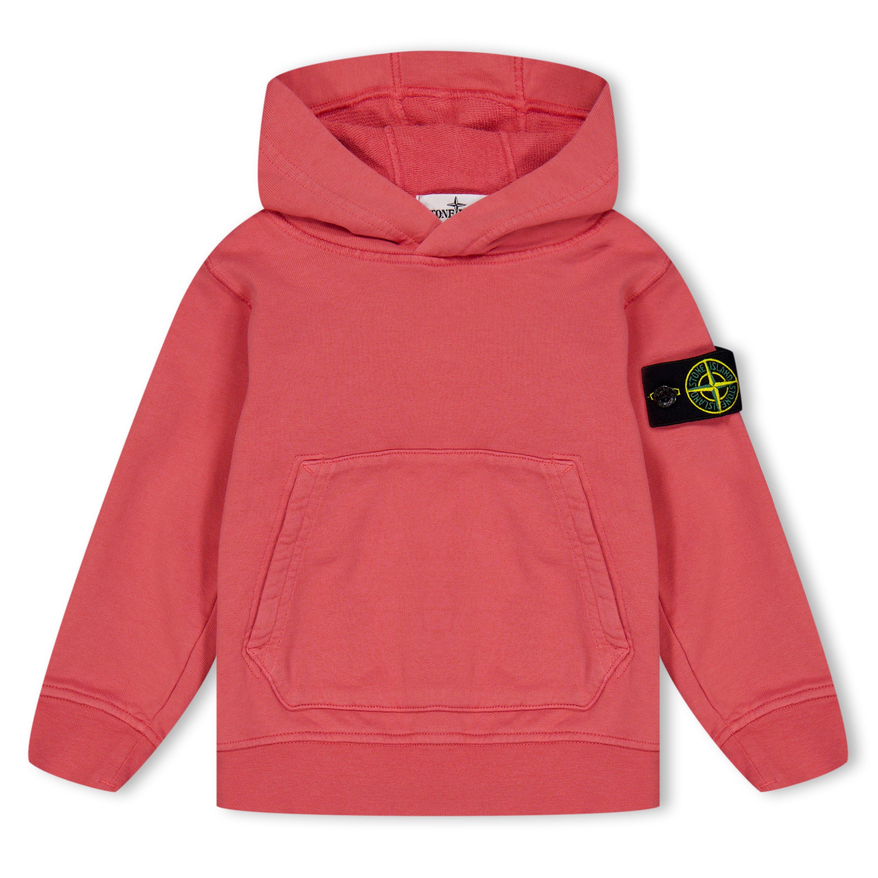 Stone Island Juniors' Logo Cotton Hoodie - Geranio V0089 - 12 Years