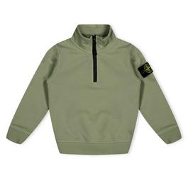 Stone Island BoysCompass Badge Patch Cotton Quarter Zip Fleece