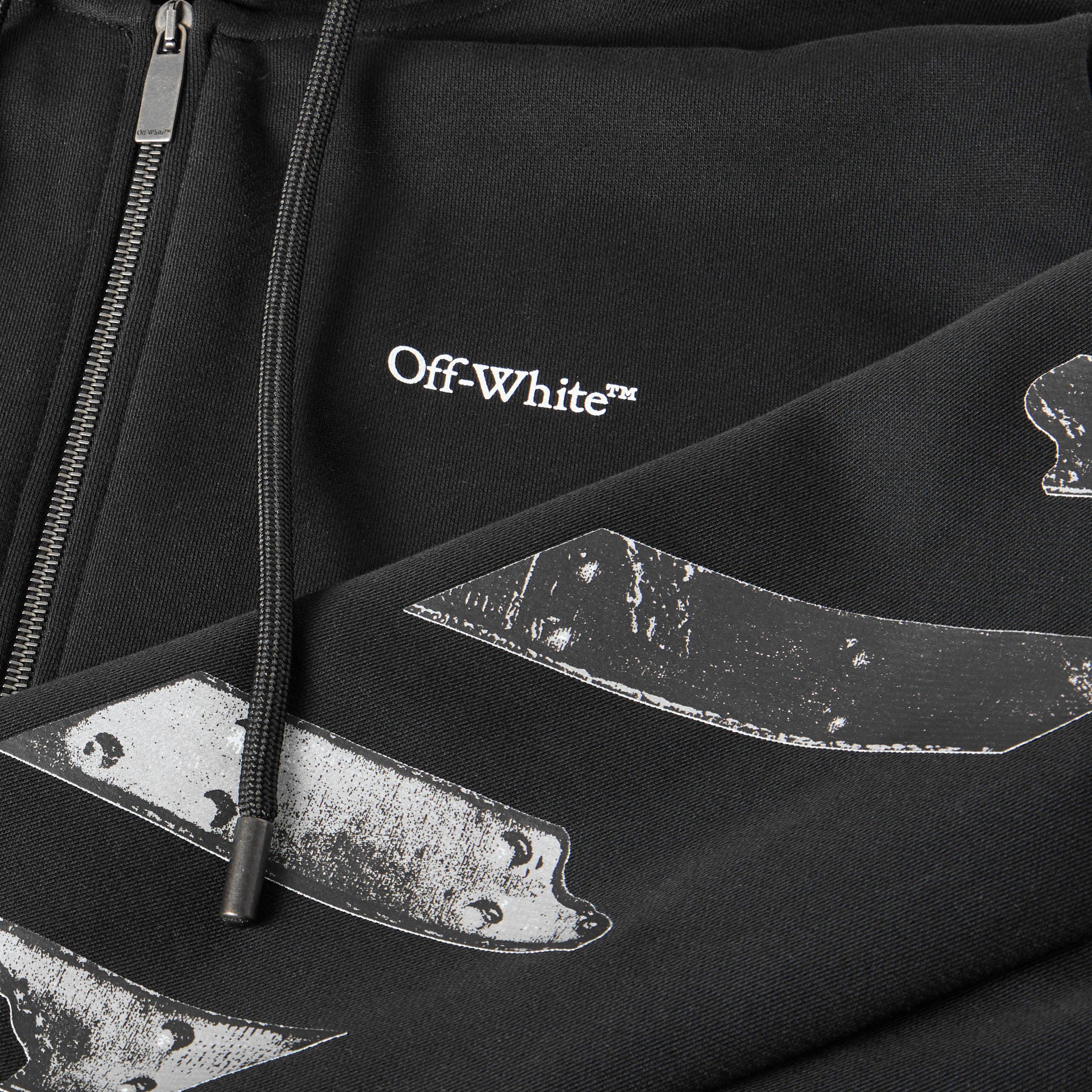 Black 0001 - Off White - Men's Metal Arrow Zip Hoodie - 5