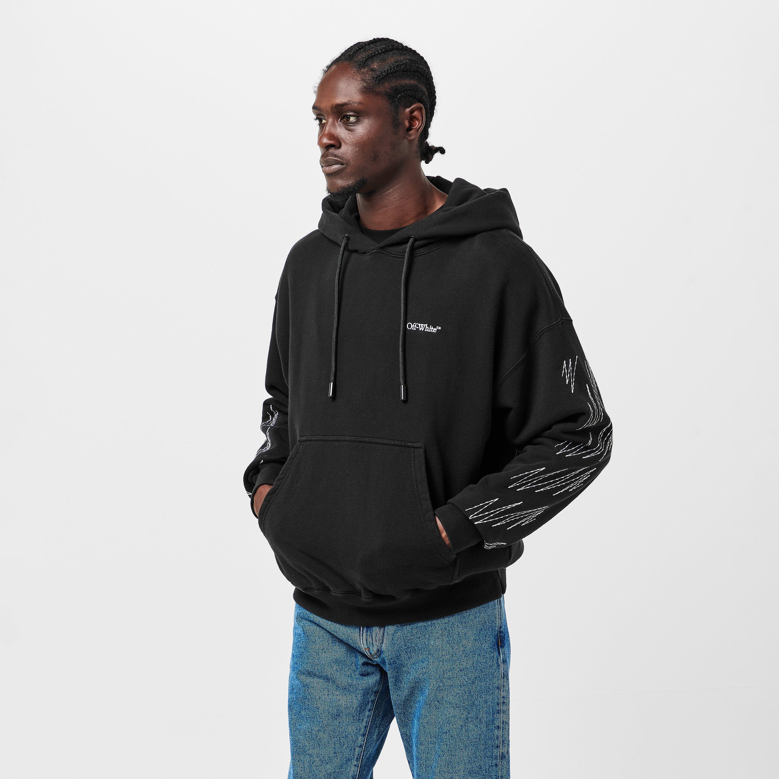 Black/White - Off White - Men's Arrow Hoodie, Relaxed Silhouette - 3