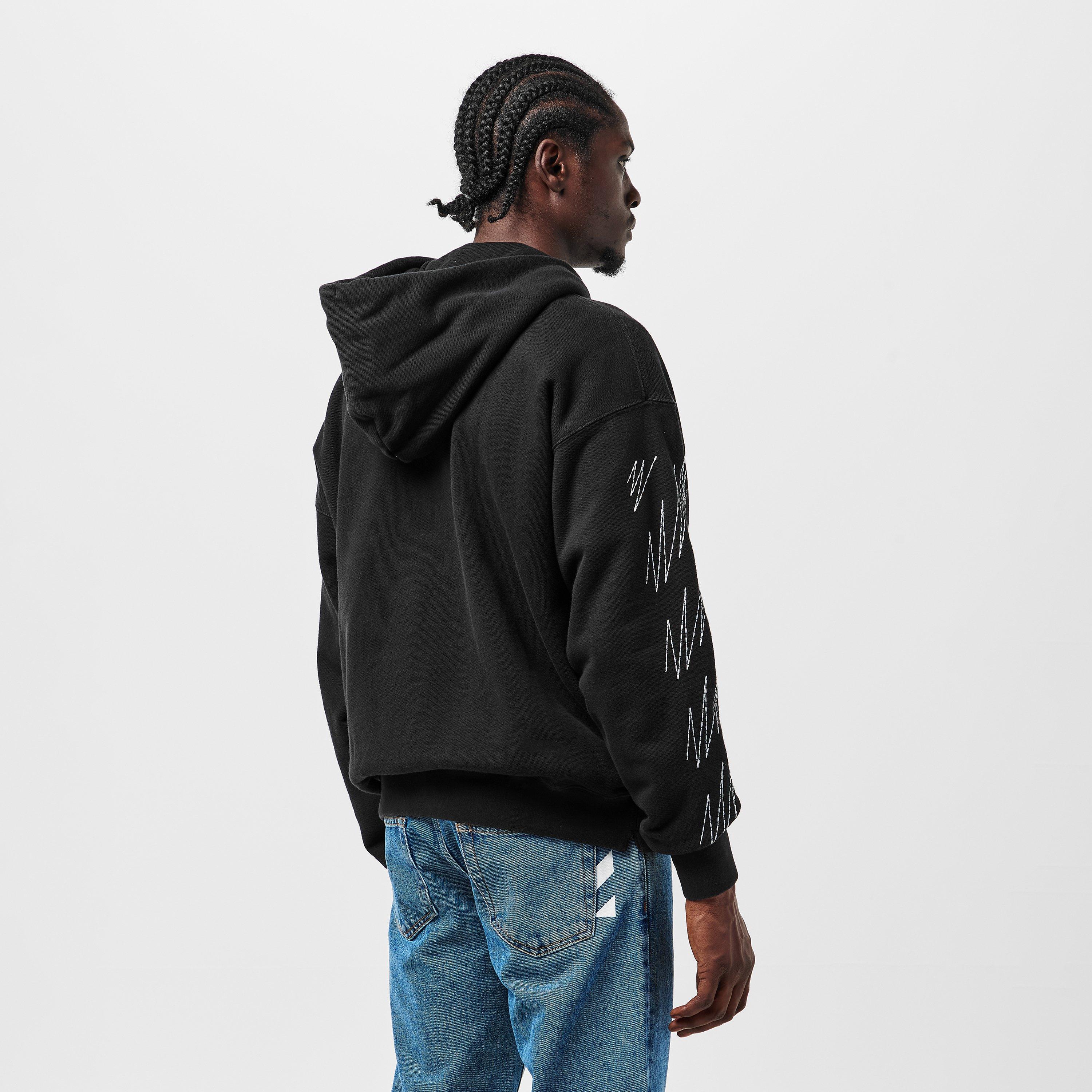 Black/White - Off White - Men's Arrow Hoodie, Relaxed Silhouette - 4