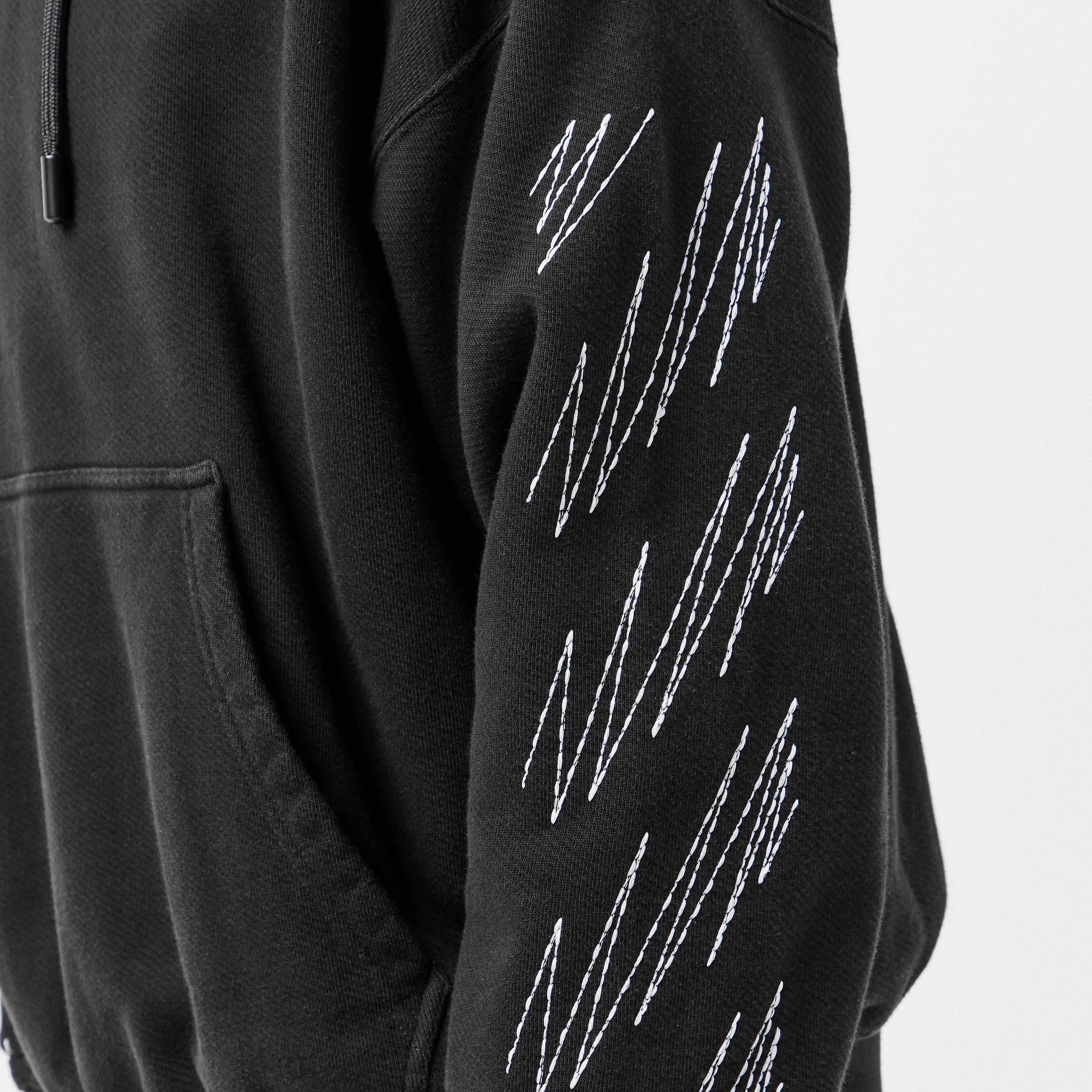 Black/White - Off White - Men's Arrow Hoodie, Relaxed Silhouette - 5