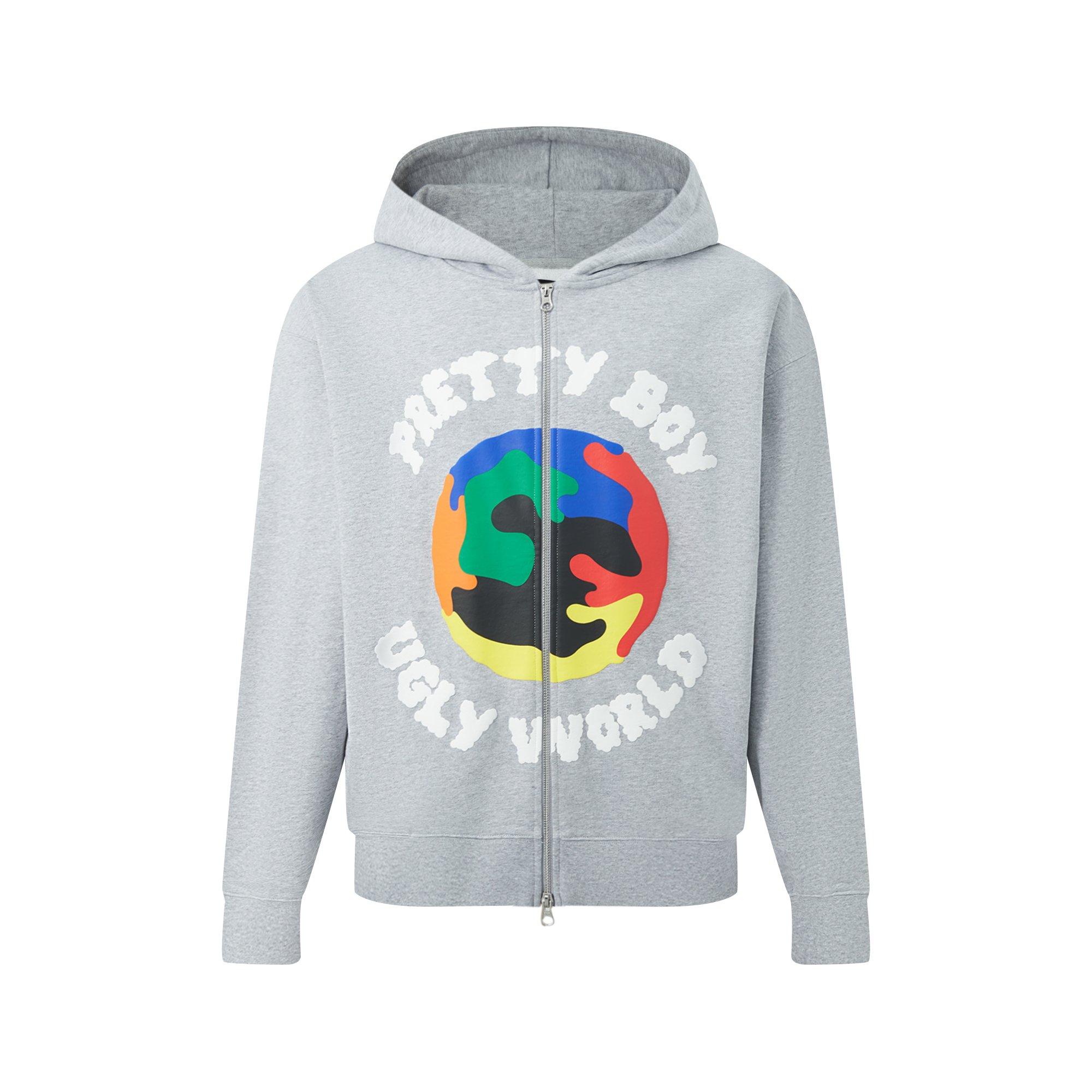 Pretty Boy Ugly World PBUW Zip Hoodie Mens - Grey Multi - Size 2X Large