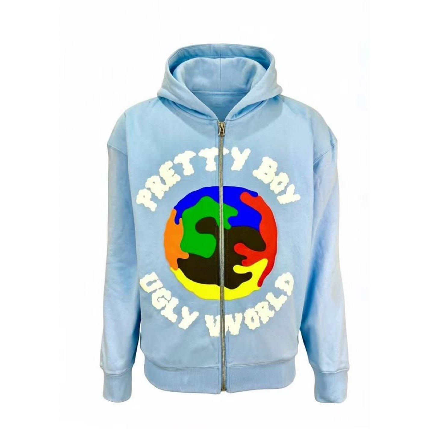 The Pretty Boy Ugly World Cotton Long Sleeve Oversized Fit Zip Hoodie Mens