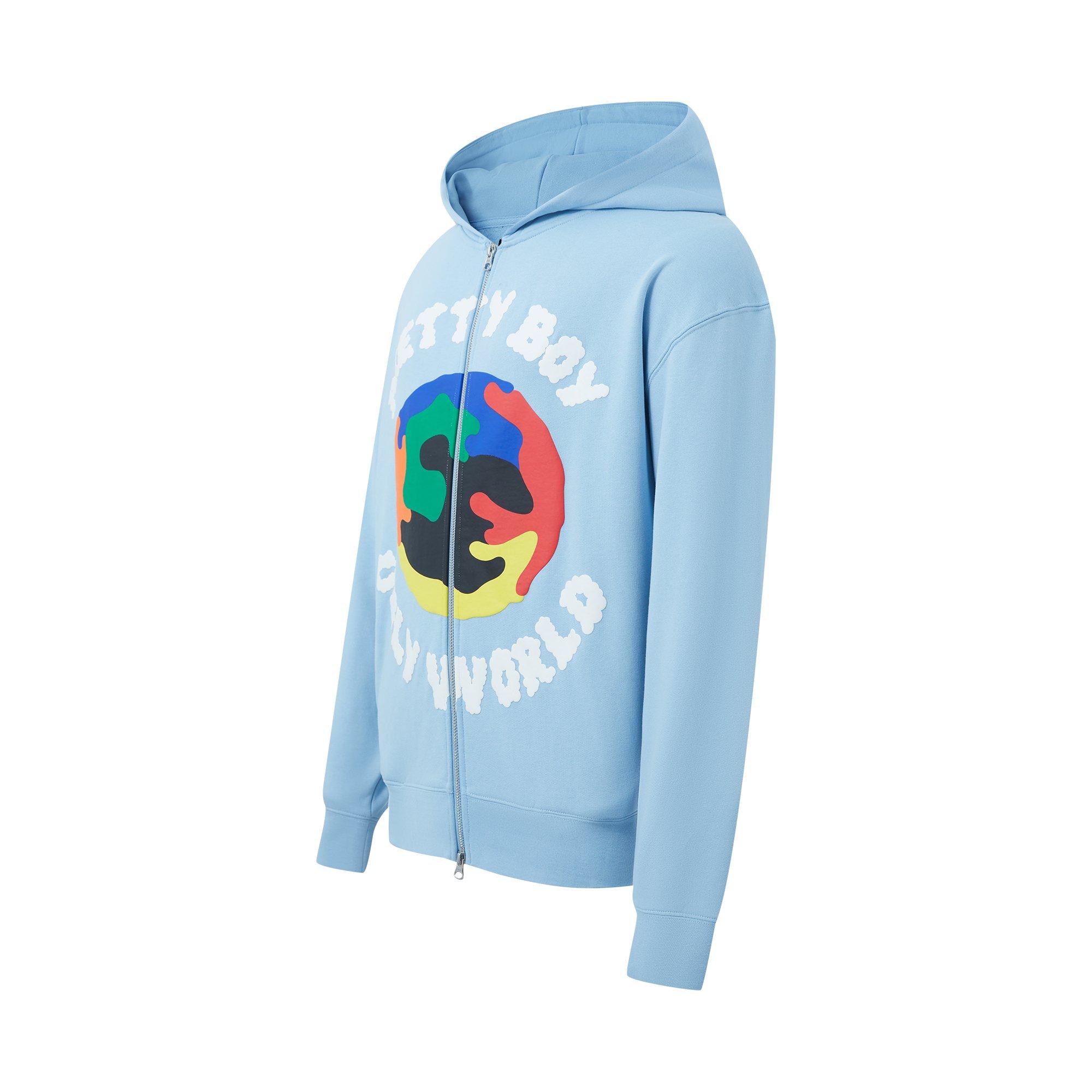 Pale Blue - Pretty Boy Ugly World - The Pretty Boy Ugly World Cotton Long Sleeve Oversized Fit Zip Hoodie Mens - 2