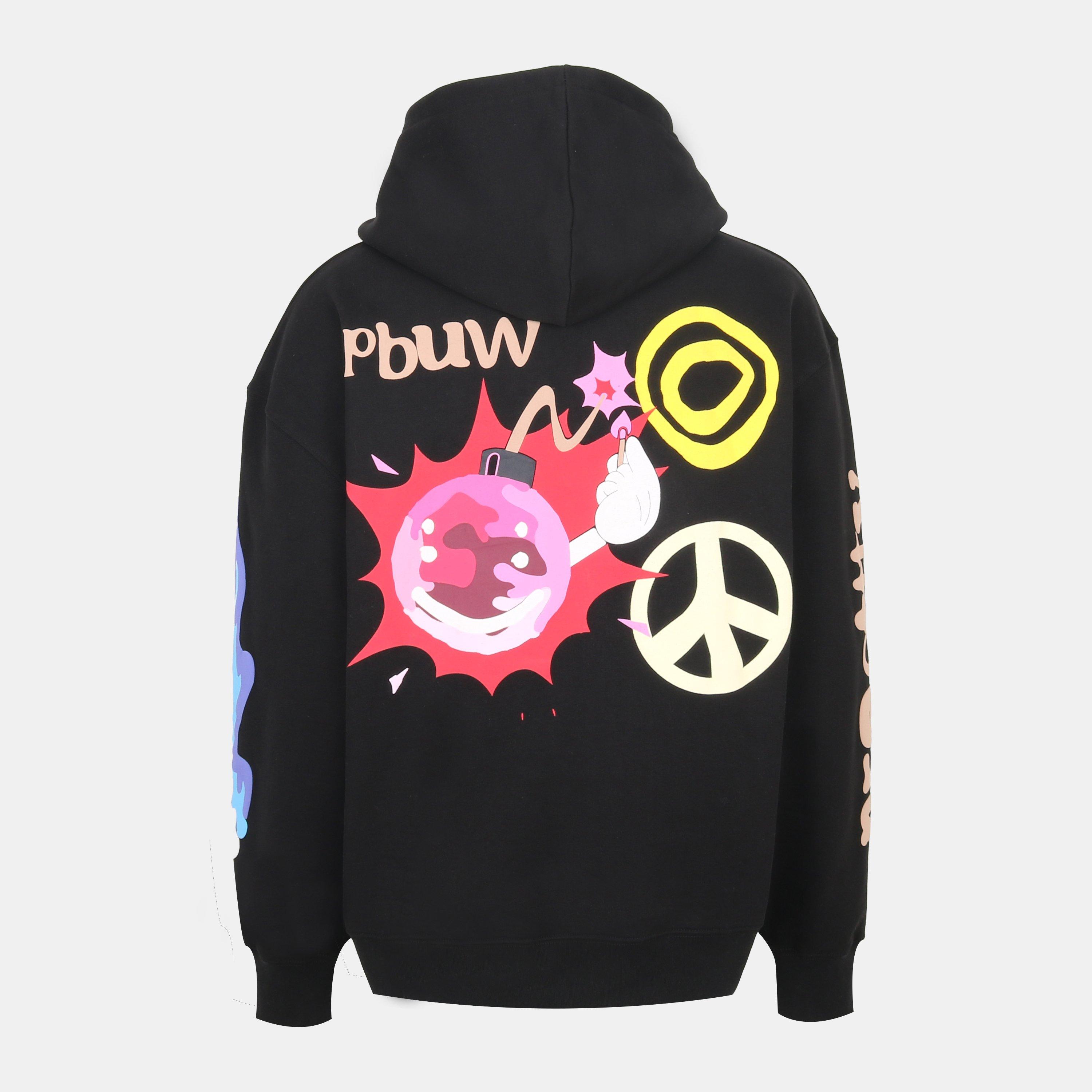 Black/Multi - Pretty Boy Ugly World - Men's PBUW Peace Hoodie - 2
