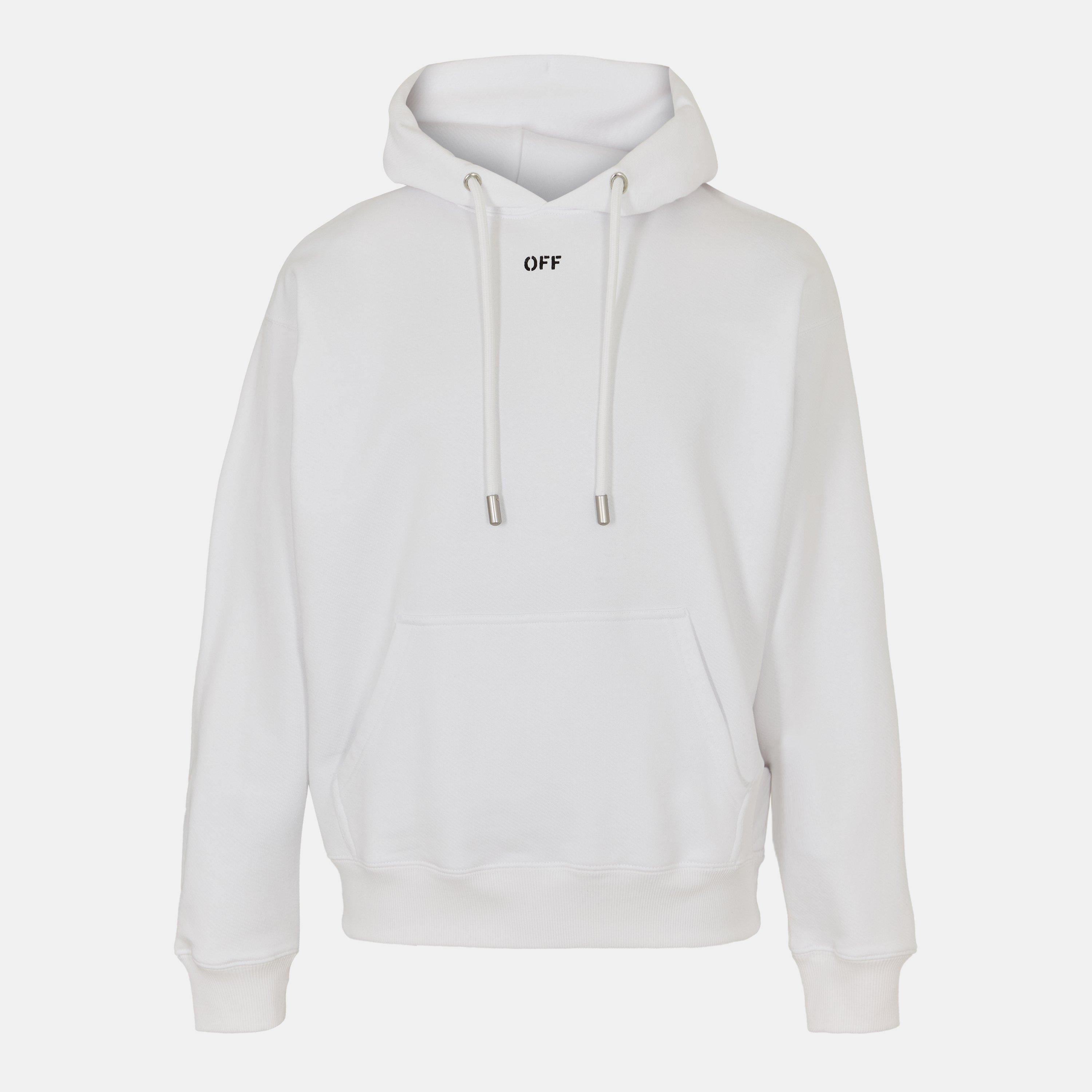 White-Black - Off White - Men's Skate Pull Over Hoodie - 1