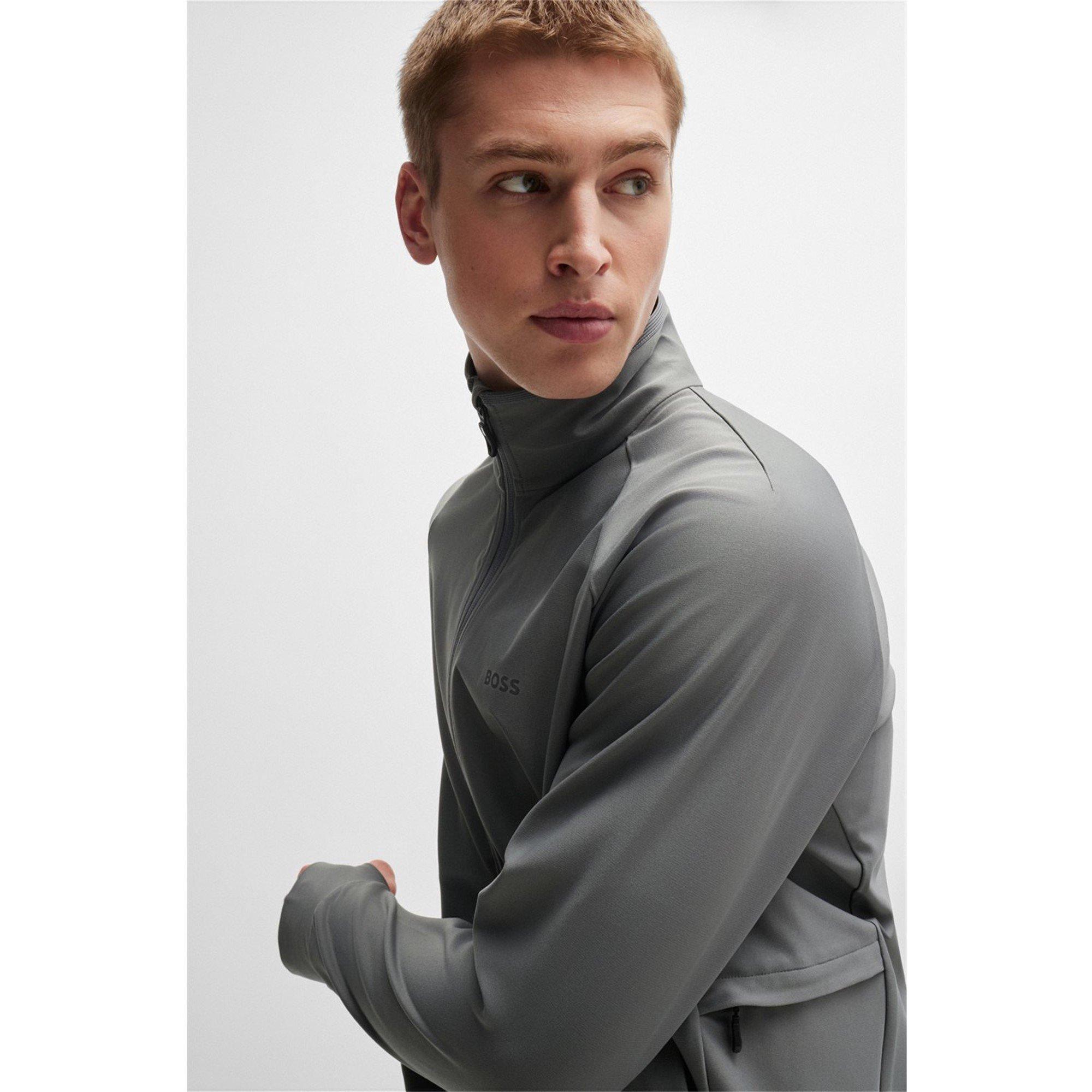 Dark Beige - Boss - Sicon Active Zip Hoodie - 4