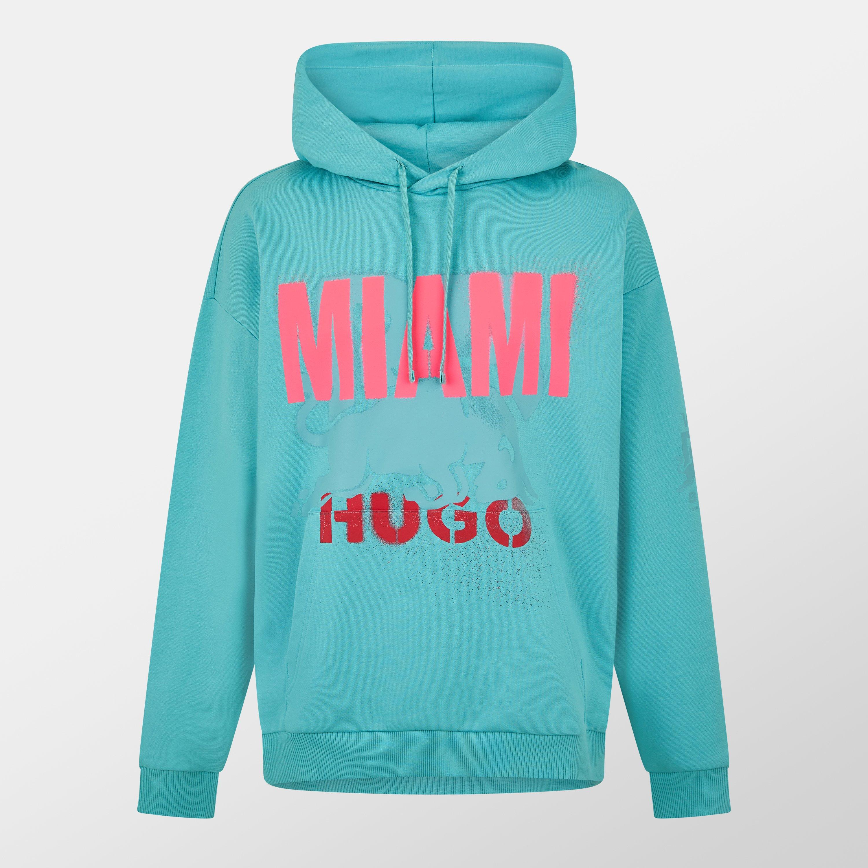 Turquoise/Aqua - Hugo - X Red Bull Miami Print Hoodie - 1