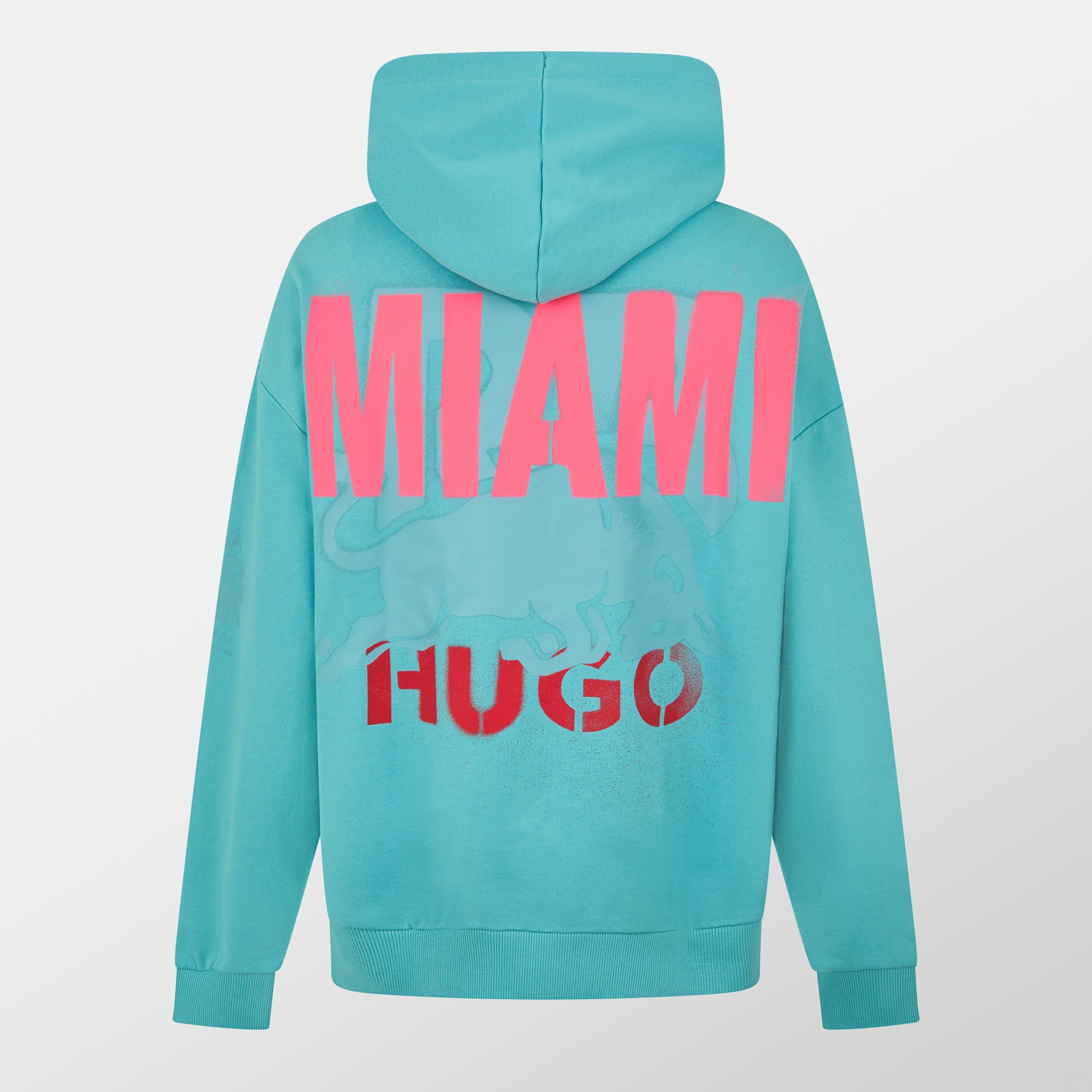 Turquoise/Aqua - Hugo - X Red Bull Miami Print Hoodie - 2