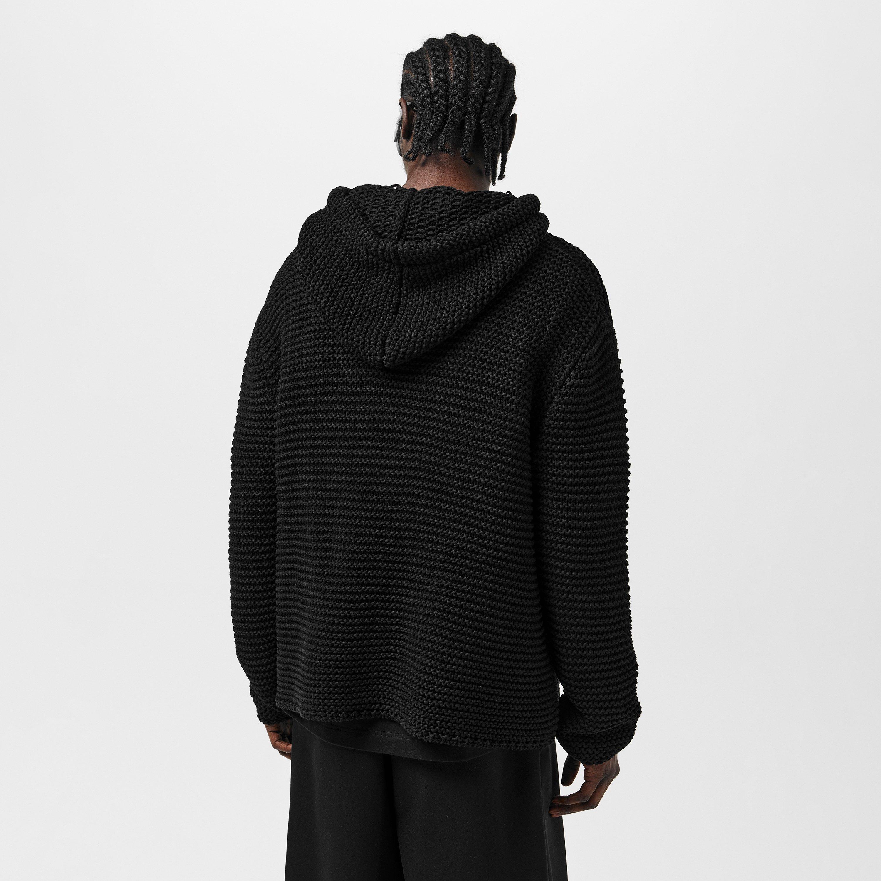 Black/Ivory - Alexander McQueen - Men's Logo Cropped Hoodie - 4