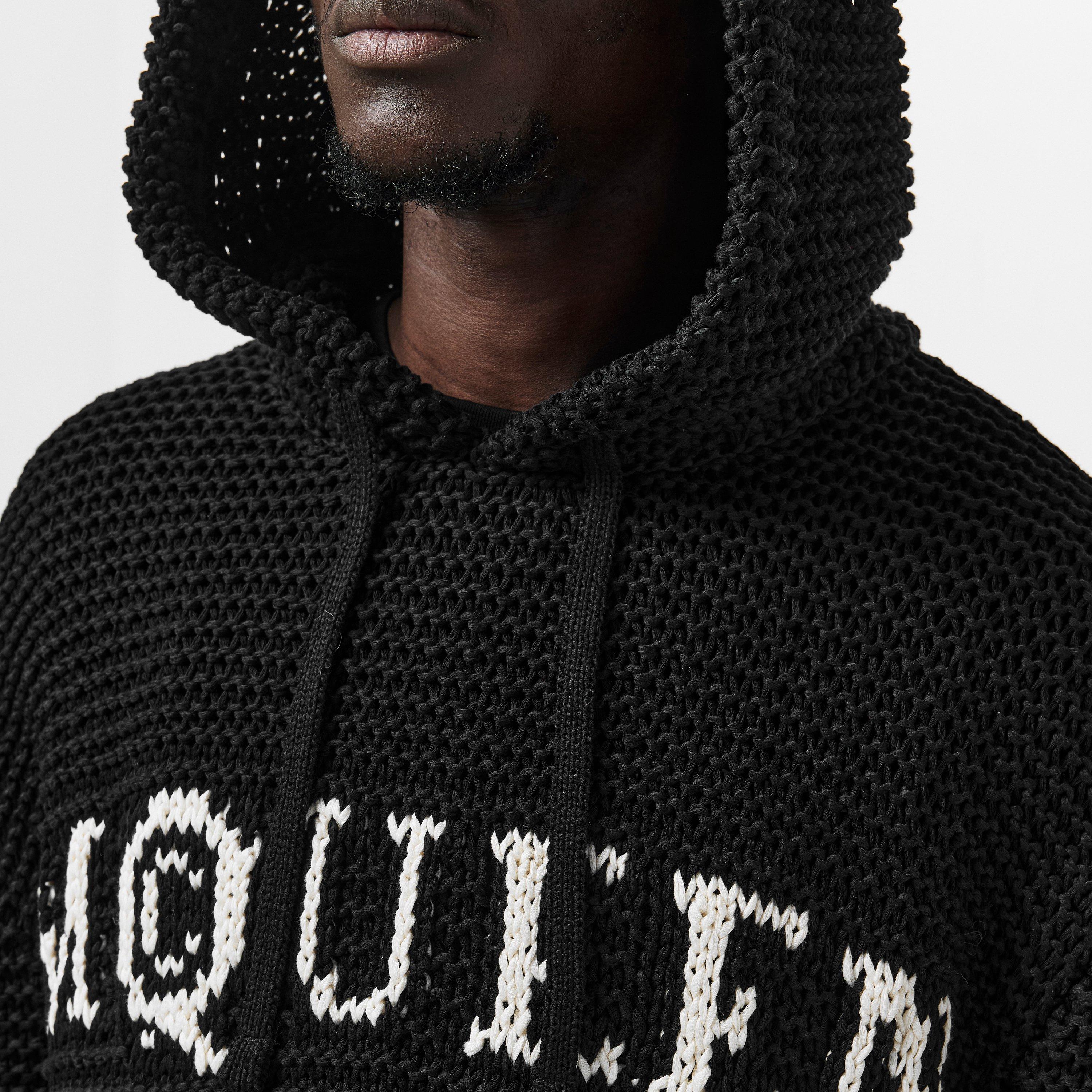Black/Ivory - Alexander McQueen - Men's Logo Cropped Hoodie - 5