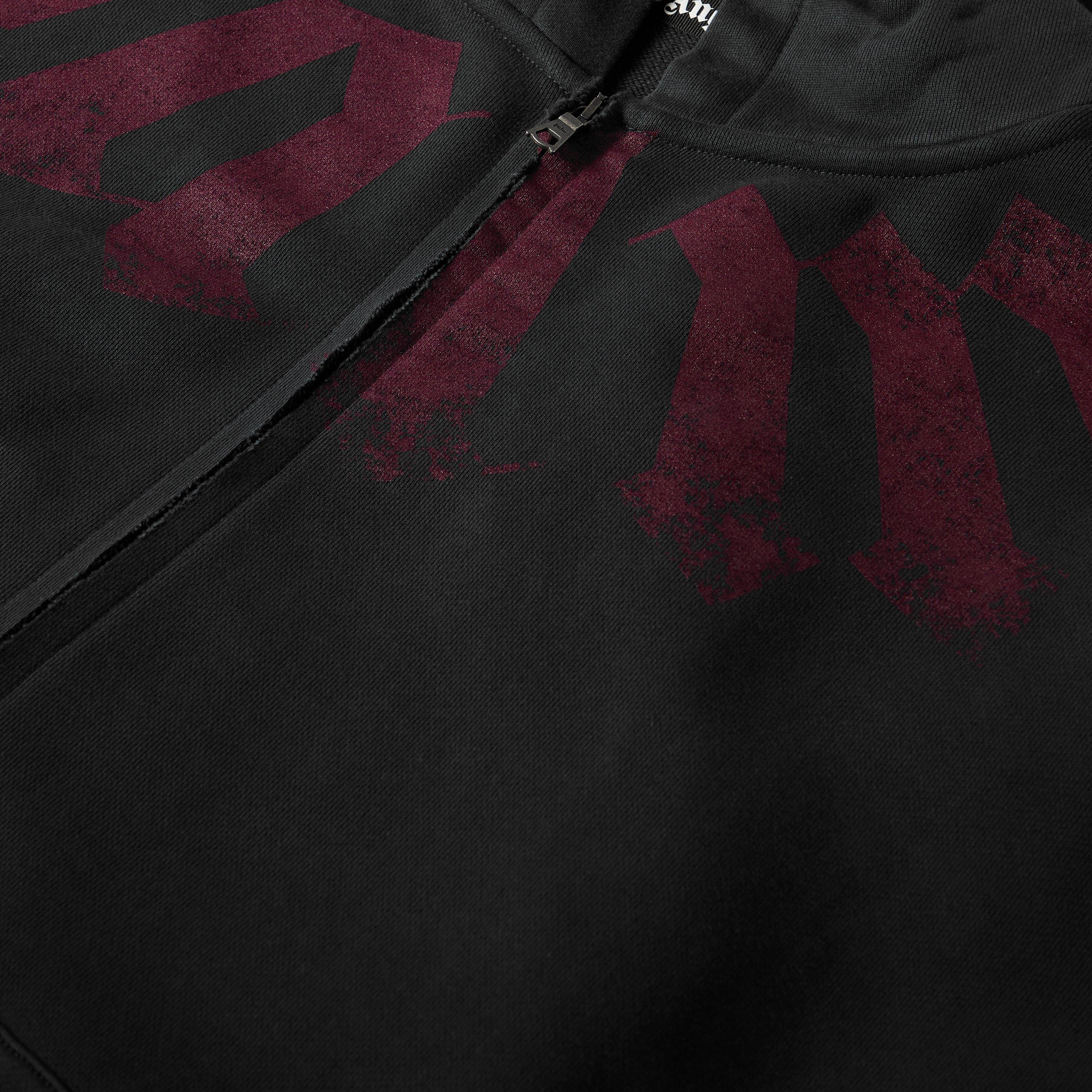 Black - Palm Angels - Palm Neck Zip Hoody Sn61 - 5
