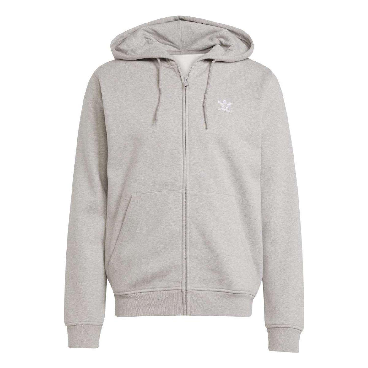 Grey - adidas Originals - adidas Originals Trefoil Essentials Full-Zip Hoodie - 1