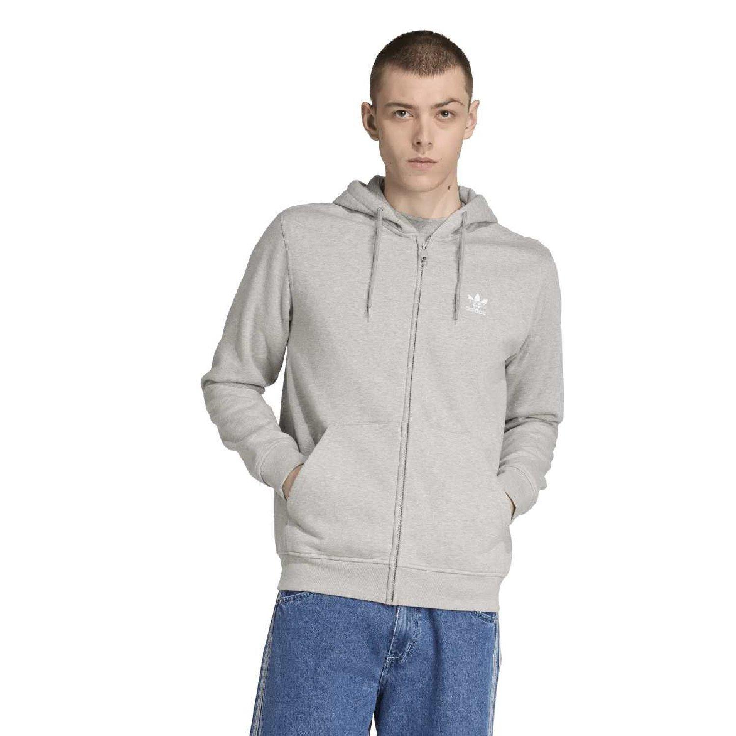 Grey - adidas Originals - adidas Originals Trefoil Essentials Full-Zip Hoodie - 2