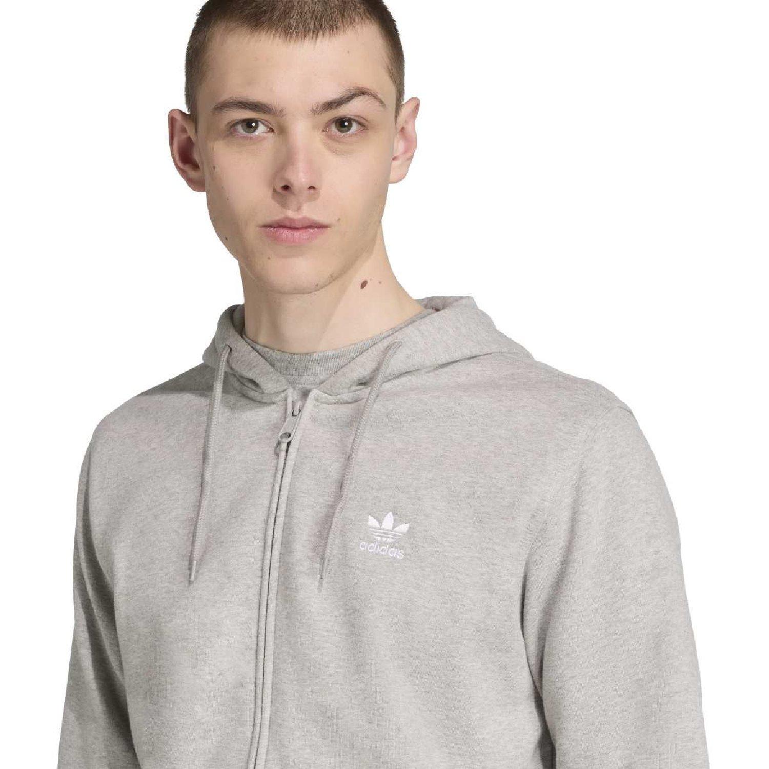 Grey - adidas Originals - adidas Originals Trefoil Essentials Full-Zip Hoodie - 6