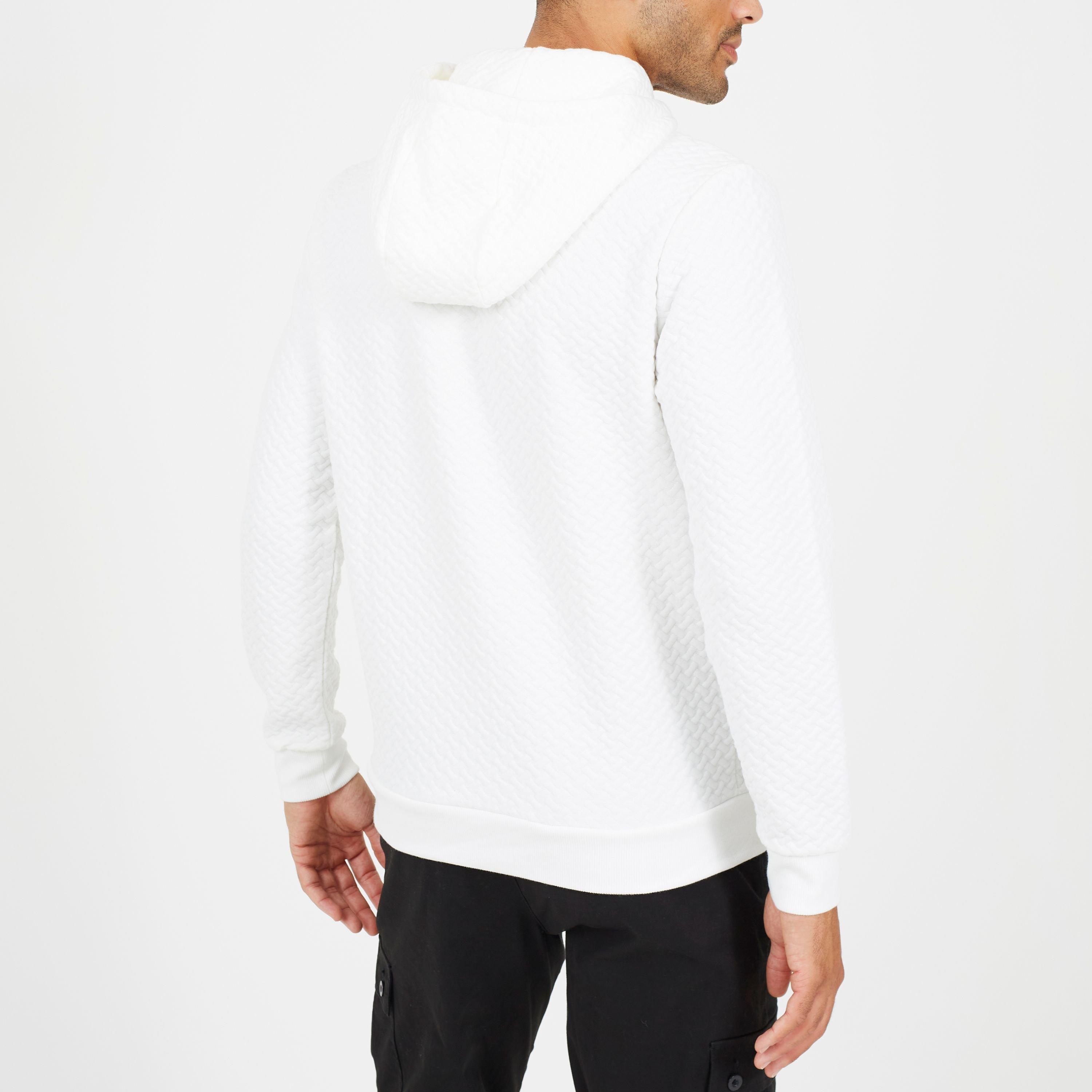 Crema - Brave Soul - Cream Long Sleeve Textured Pull Over Hoodie - 2