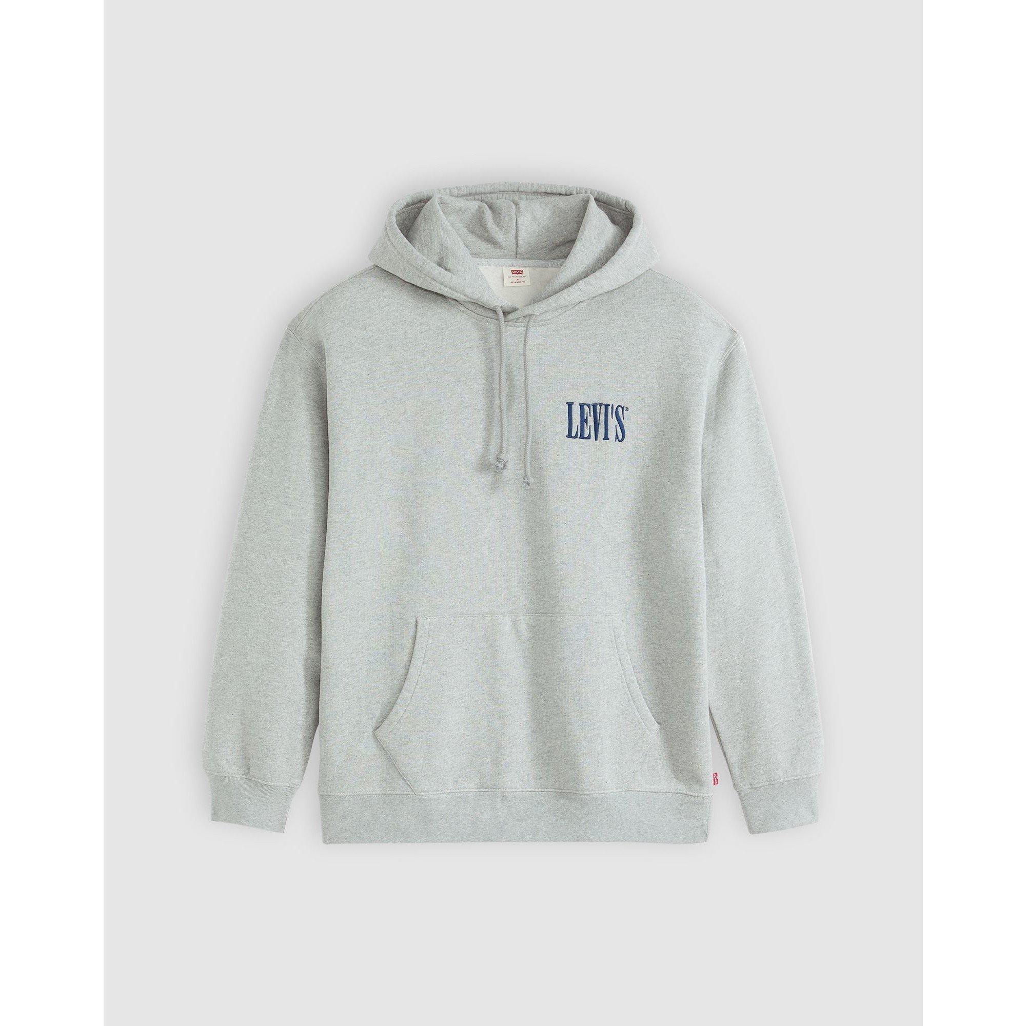 Grey - Levis - Men's Seriff Soft Fabric Relaxed Fit Pullover Hoodie - 1